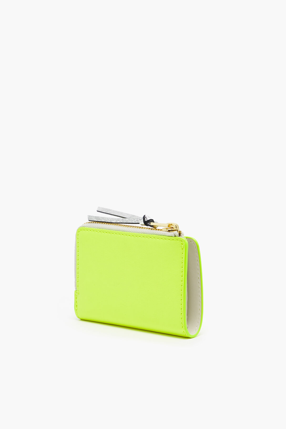 Cartera rectangular piel amarillo neón