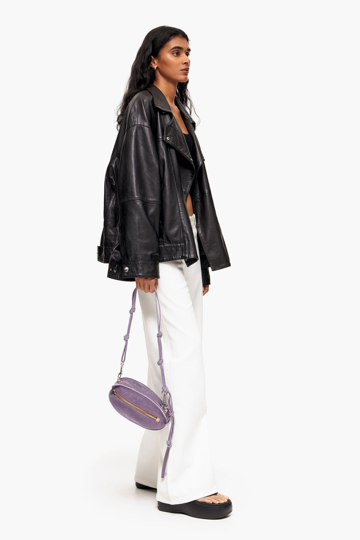 Bolso Pelota S piel lila