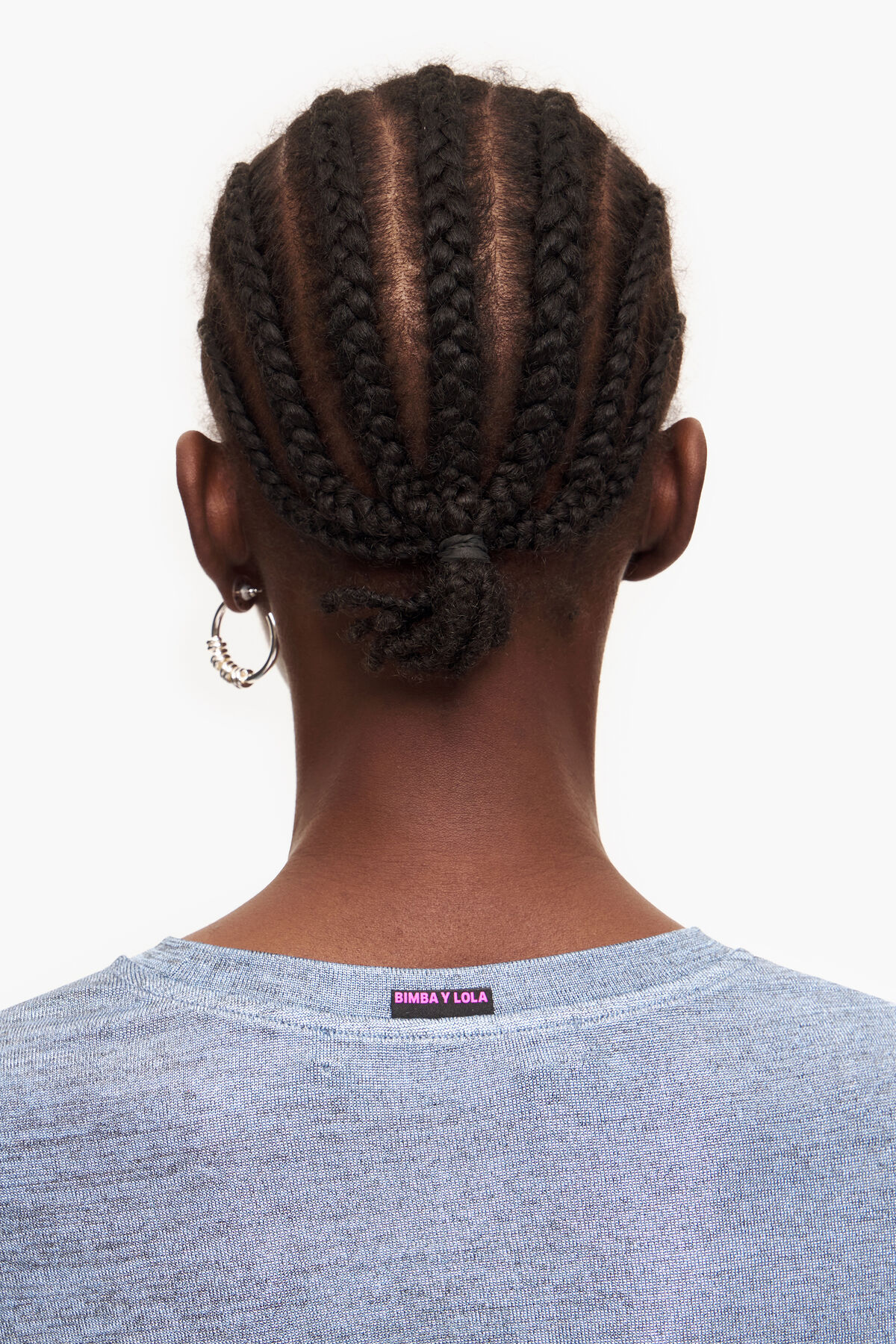 Camiseta corta fluida azul foil