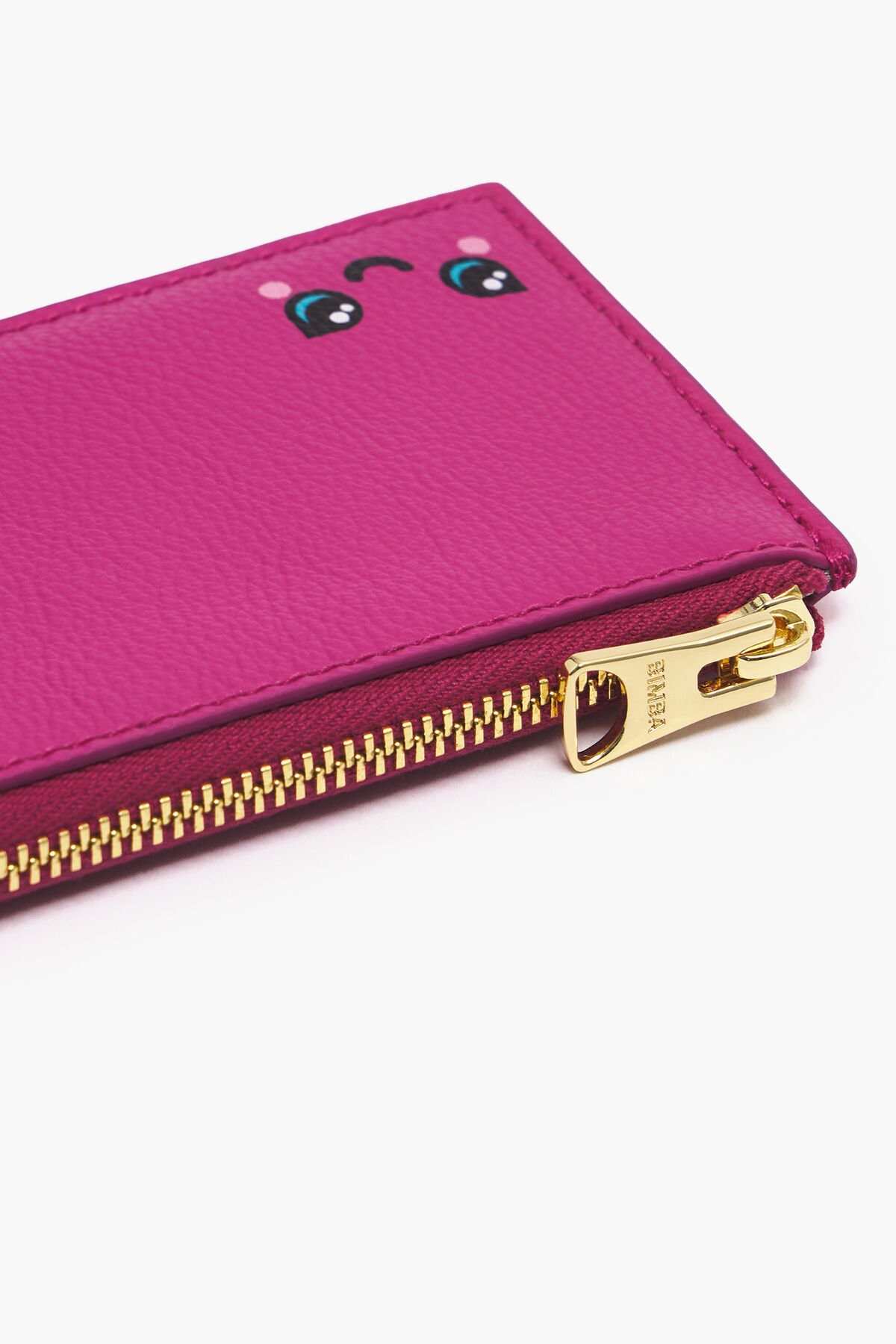 Monedero rectangular piel fucsia