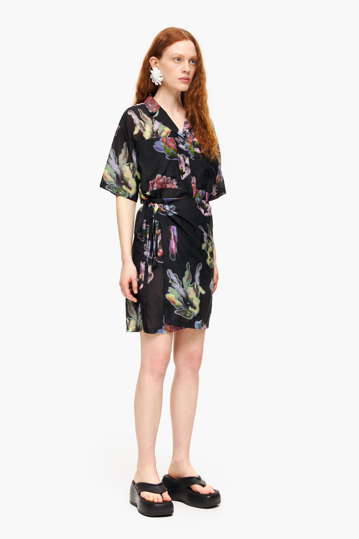 Vestido pareo print Coral gris