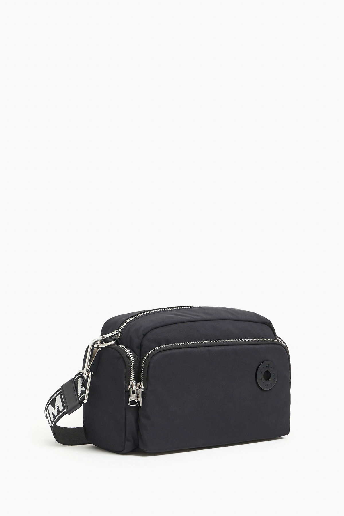 Bolso bandolera M nylon negro