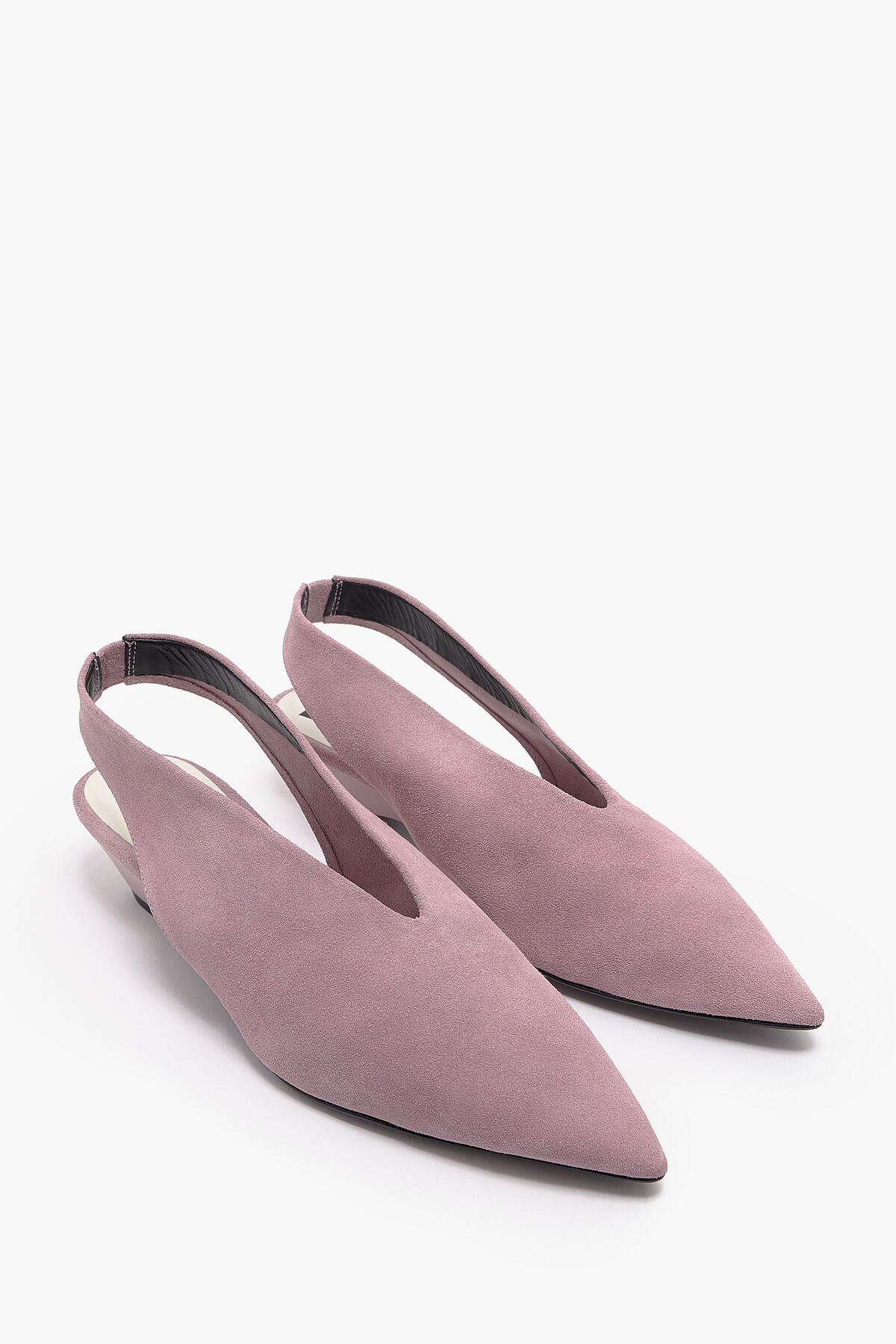 Zapato salón serraje rosa