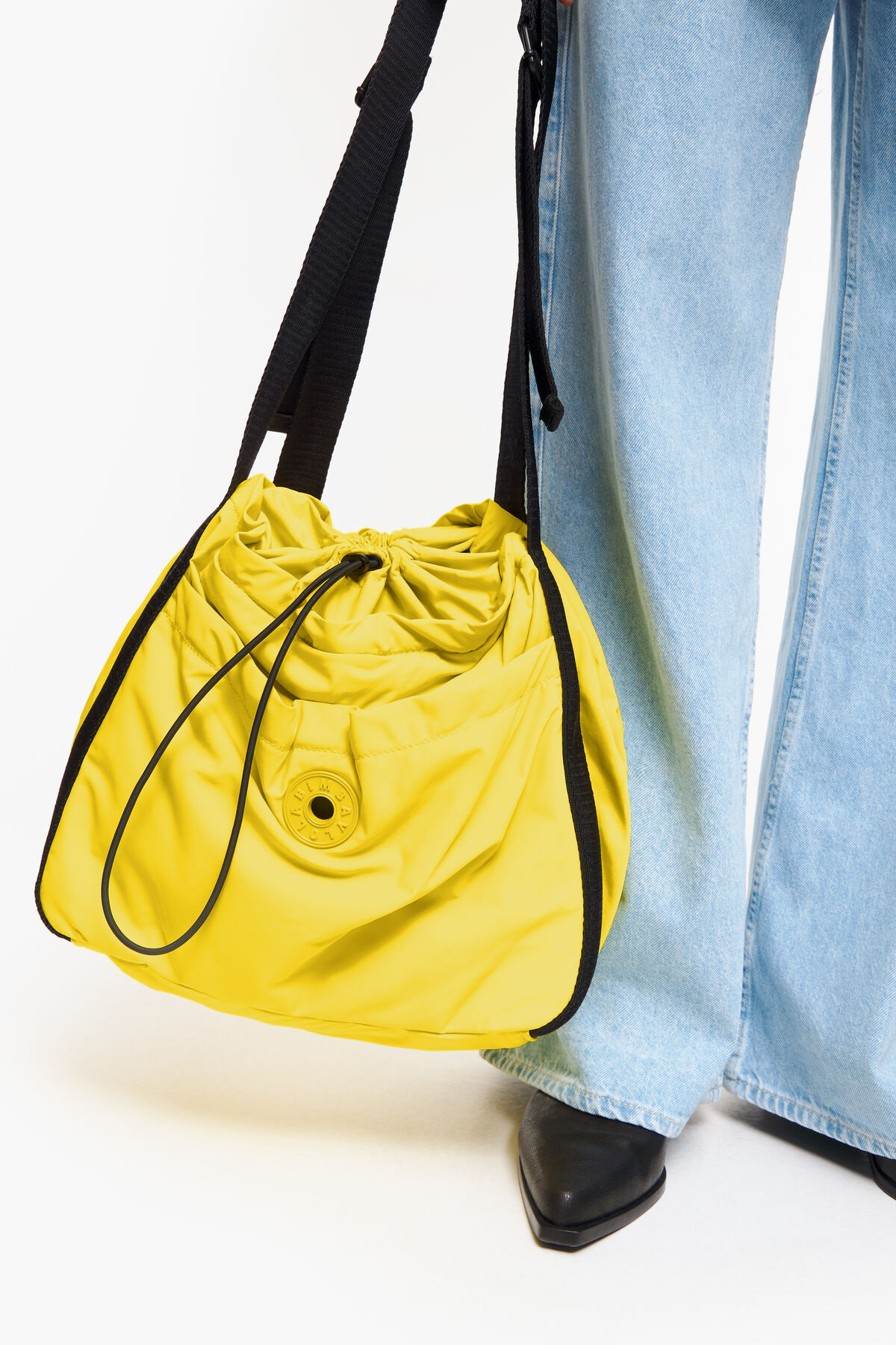 Bolso saca L nylon amarillo