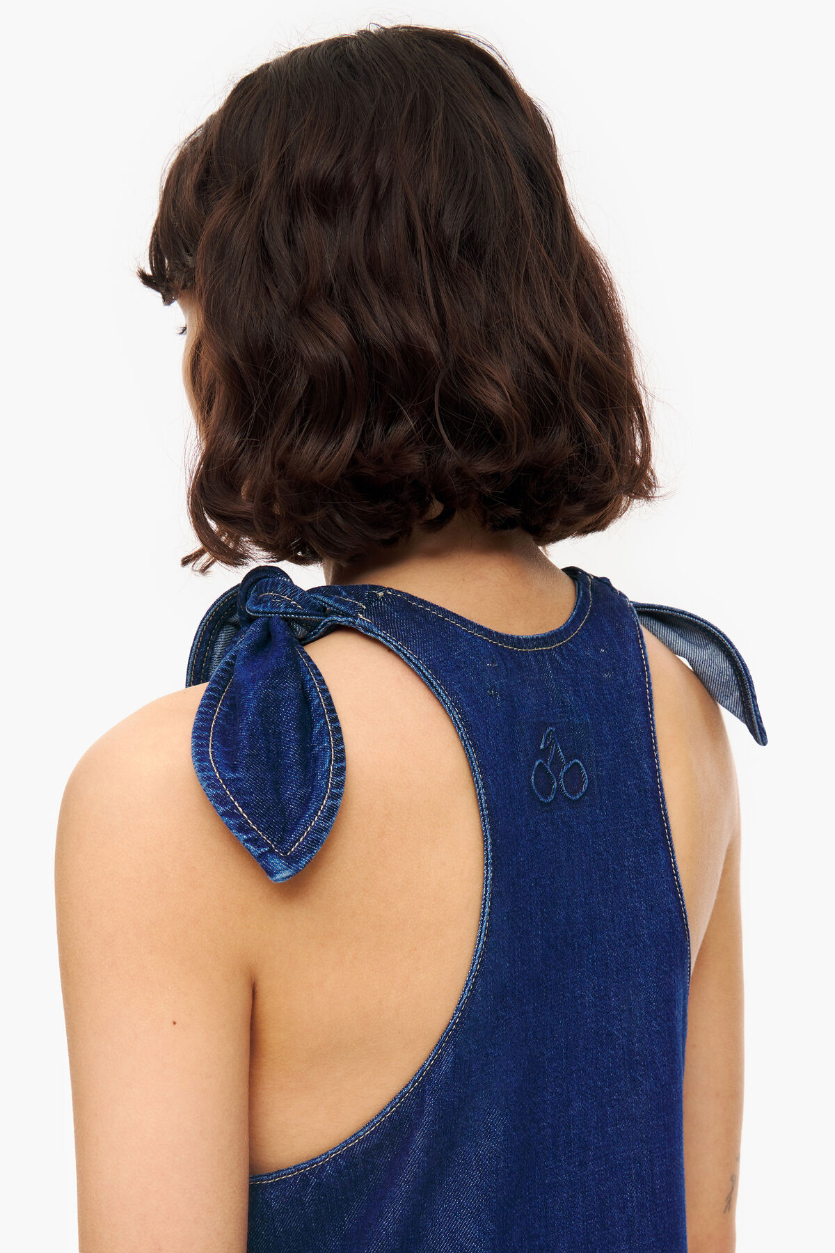 Vestido vaquero evasé azul oscuro