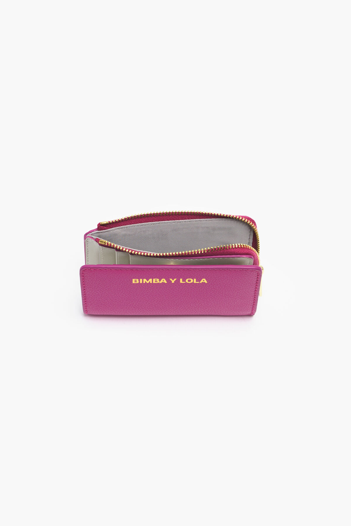 Cartera rectangular piel fucsia
