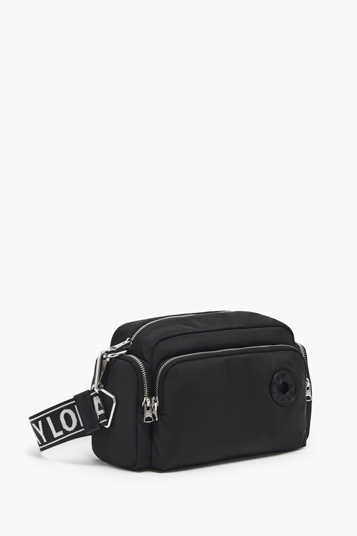 Bolso bandolera M nylon negro