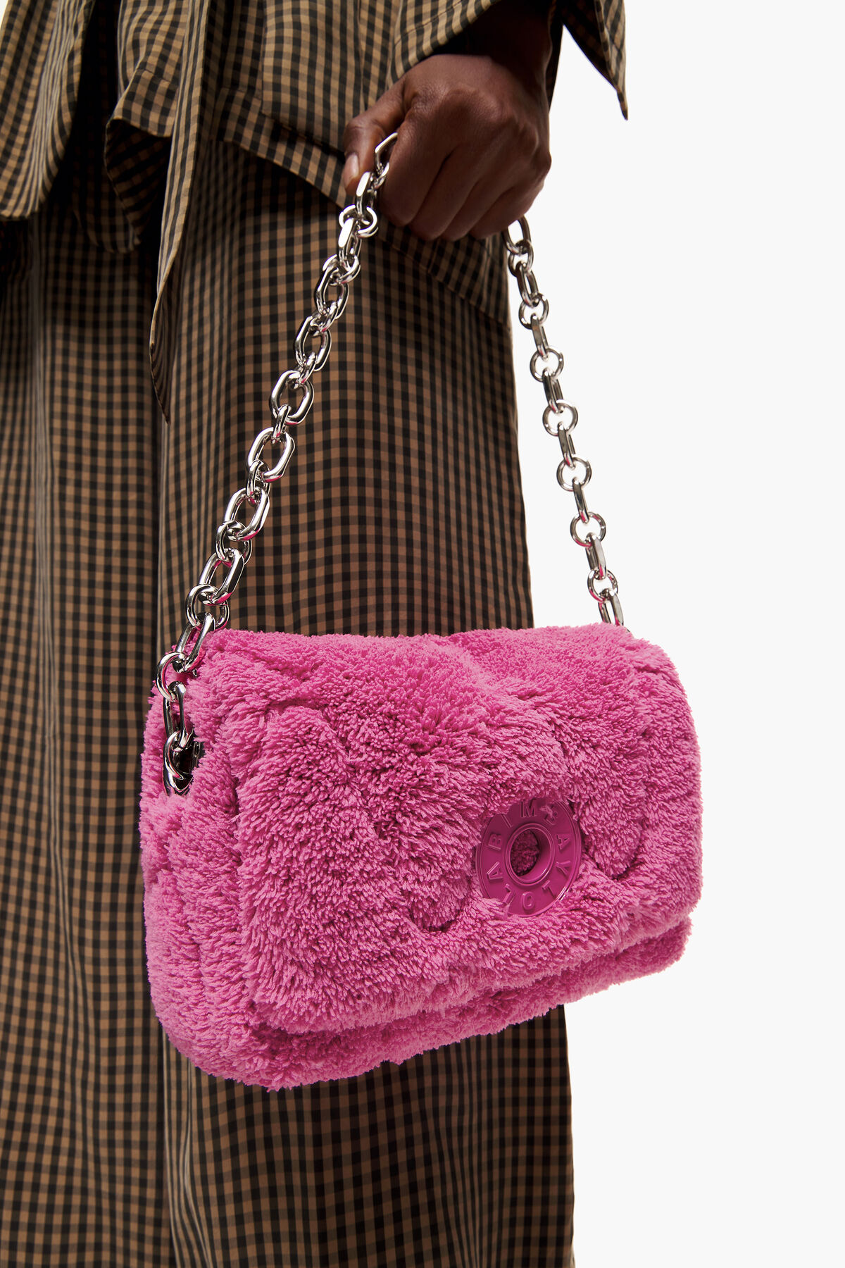 Bolso bandolera S tejido rosa