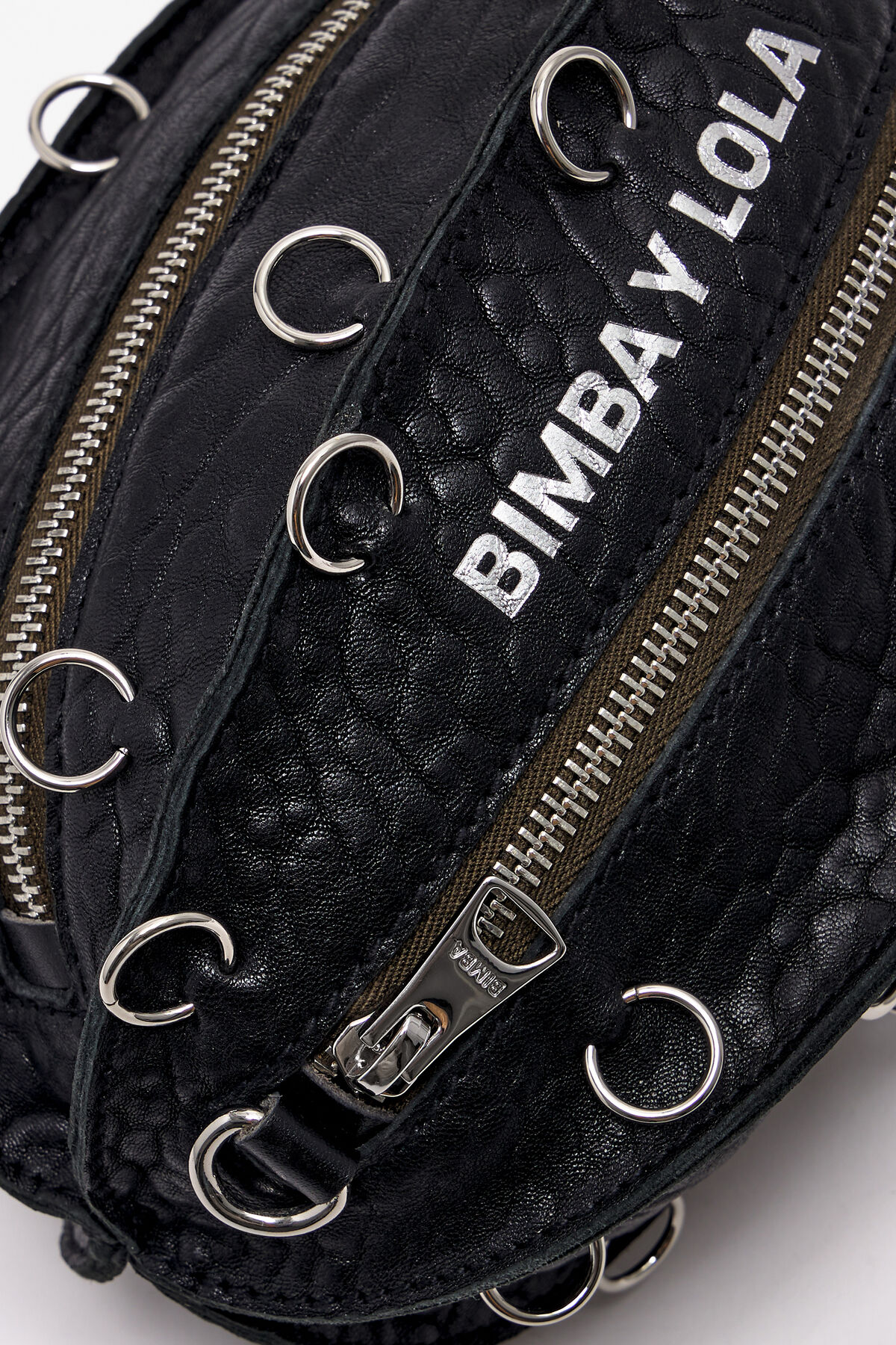 Bolso Pelota S anillas piel negro