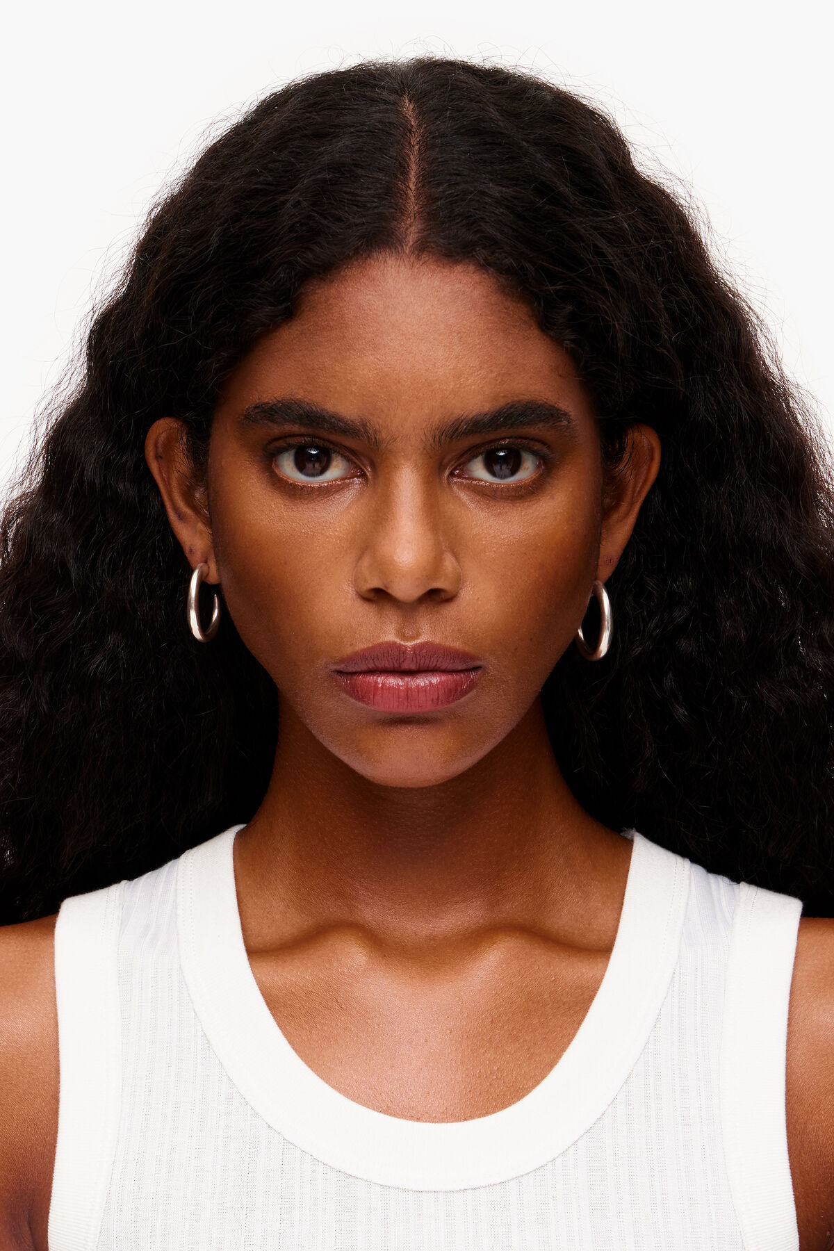 Pendientes aro maxi plateado mate