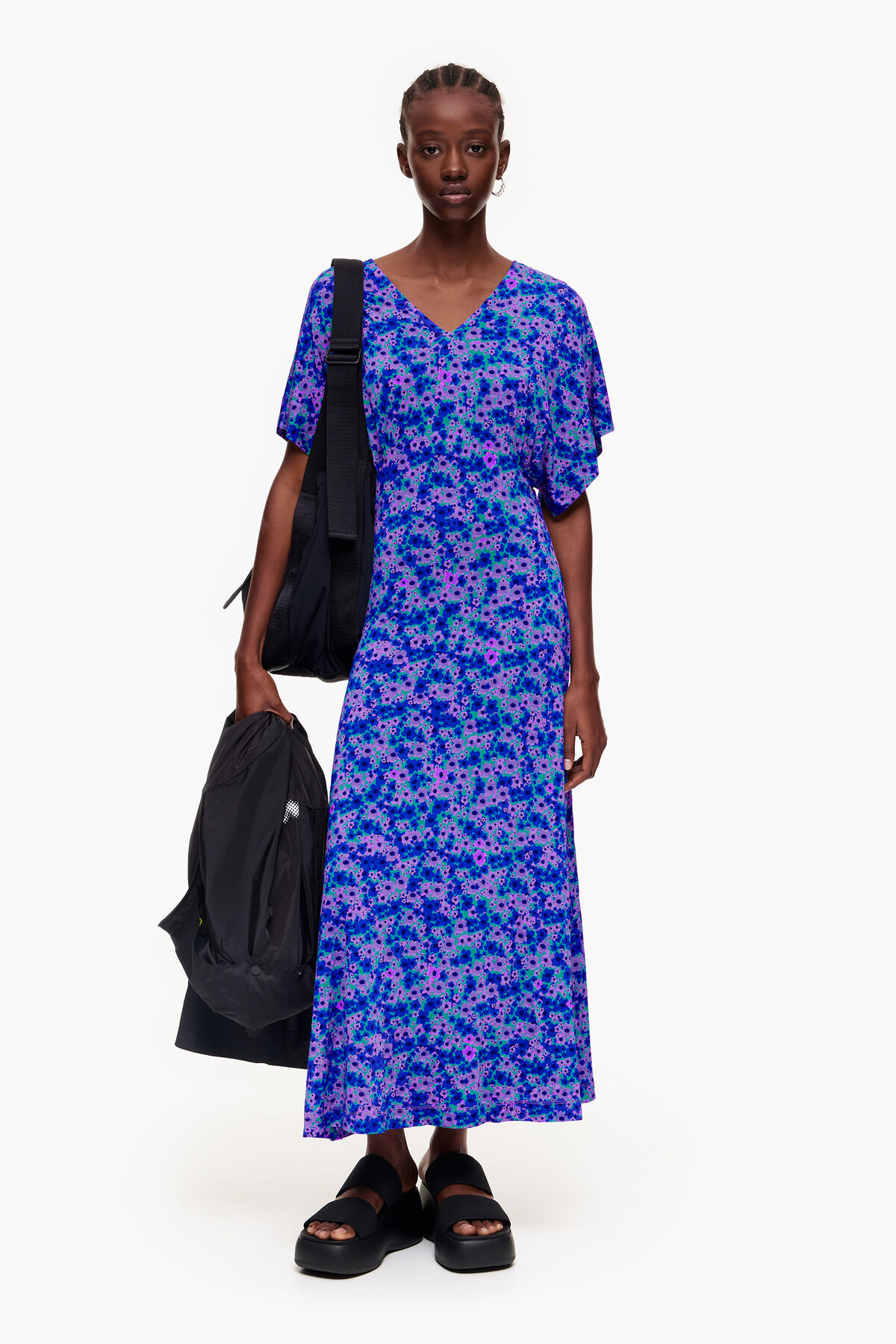 Vestido midi print Flowers Full