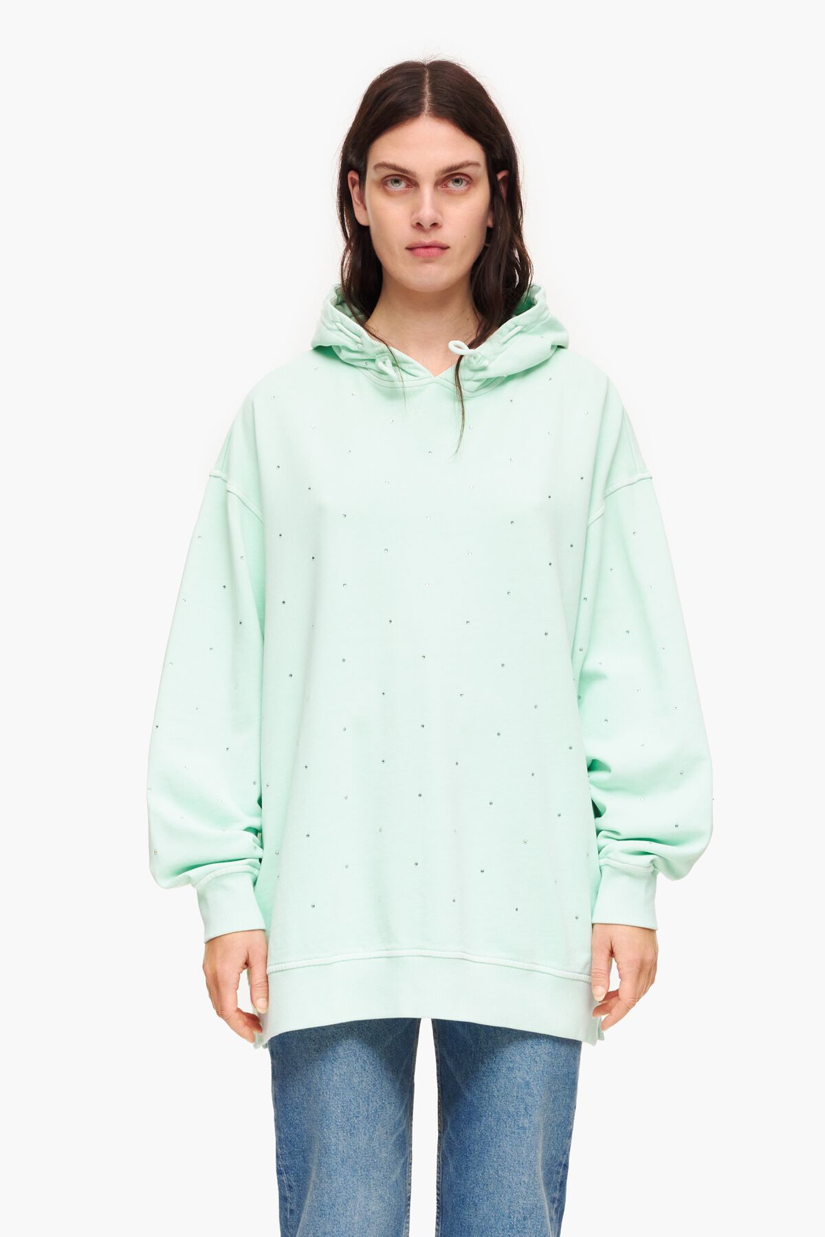 Sudadera brillos menta