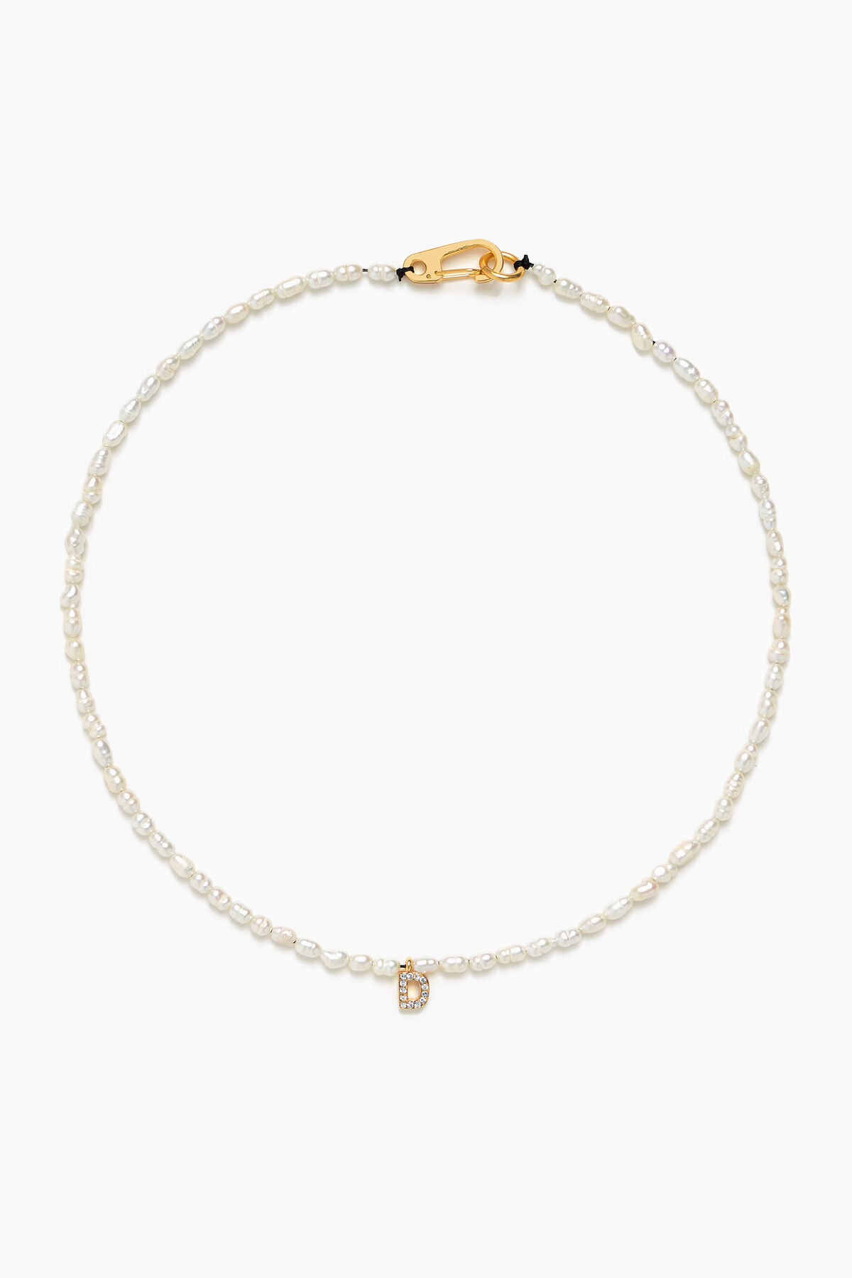 Collar letra D perlas