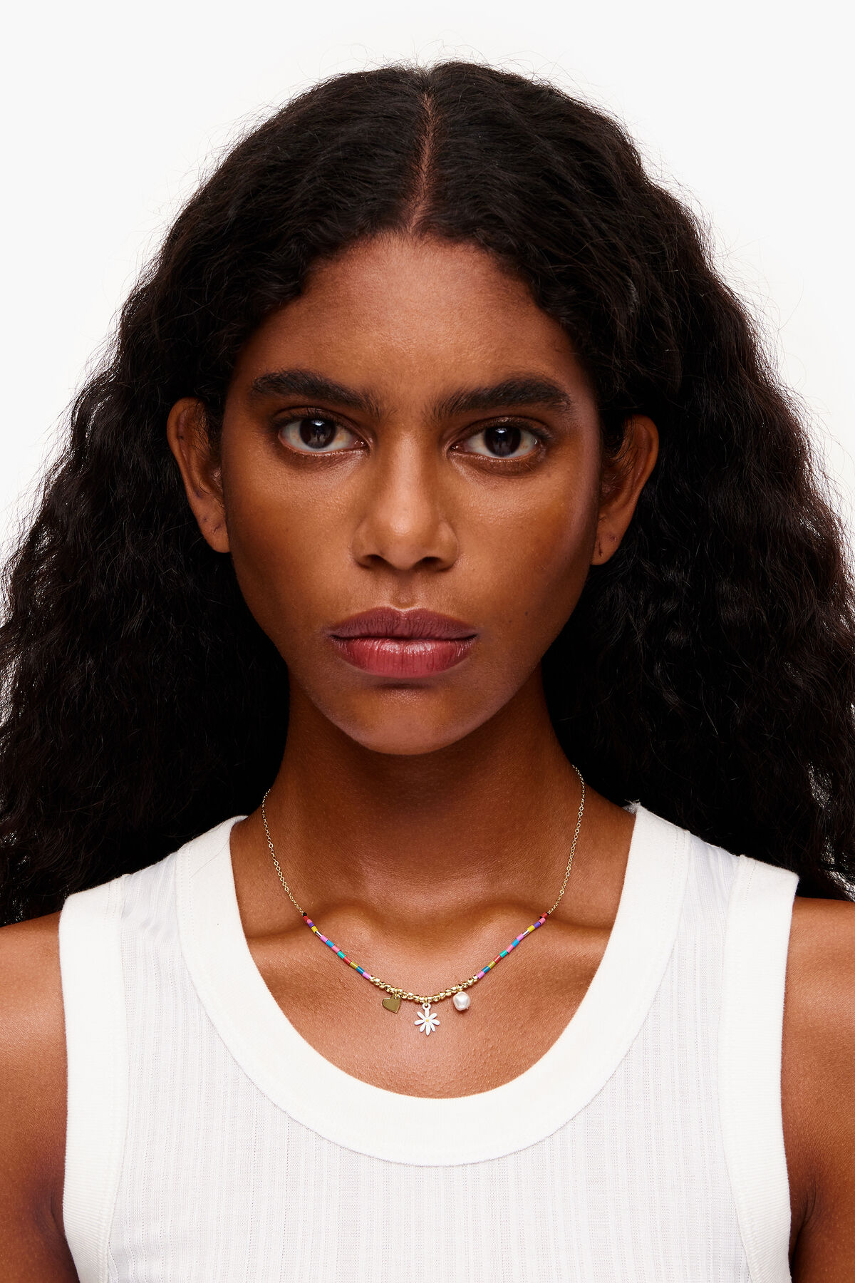 Collar tubos colgantes multicolores