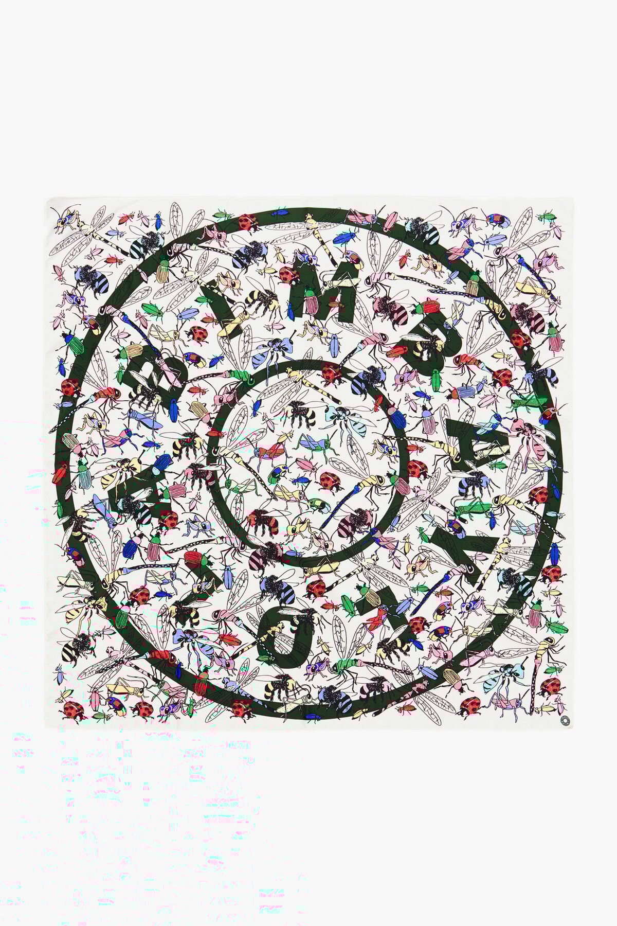 Pañuelo insectos y logo blanco roto