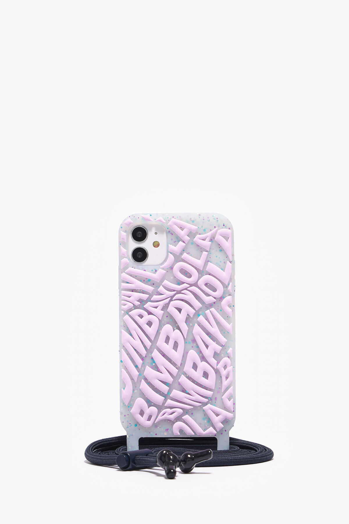 Funda iPhone 11 transparente logo lila