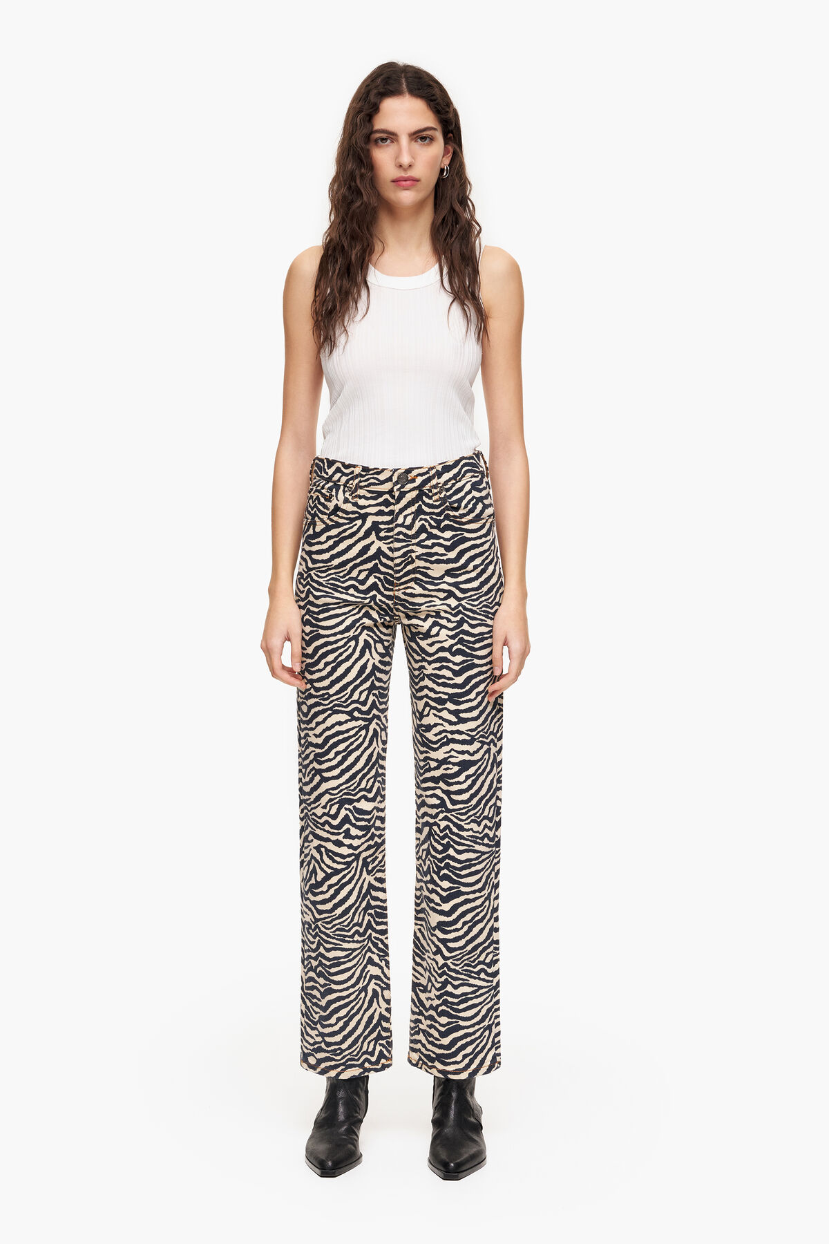 STRAIGHT CROPPED - Vaquero recto print Tiger