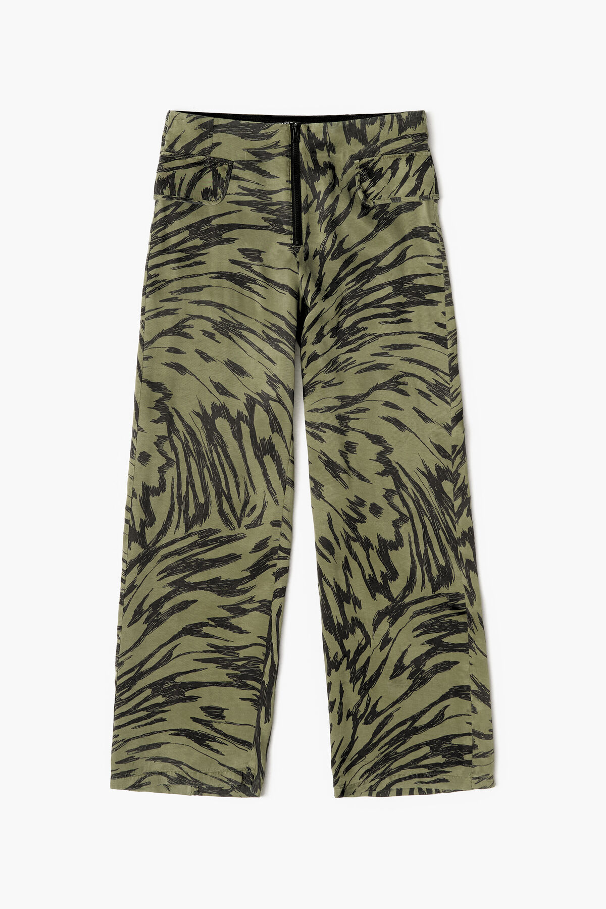 Pantalón fluido Butterfly Wing bicolor caqui