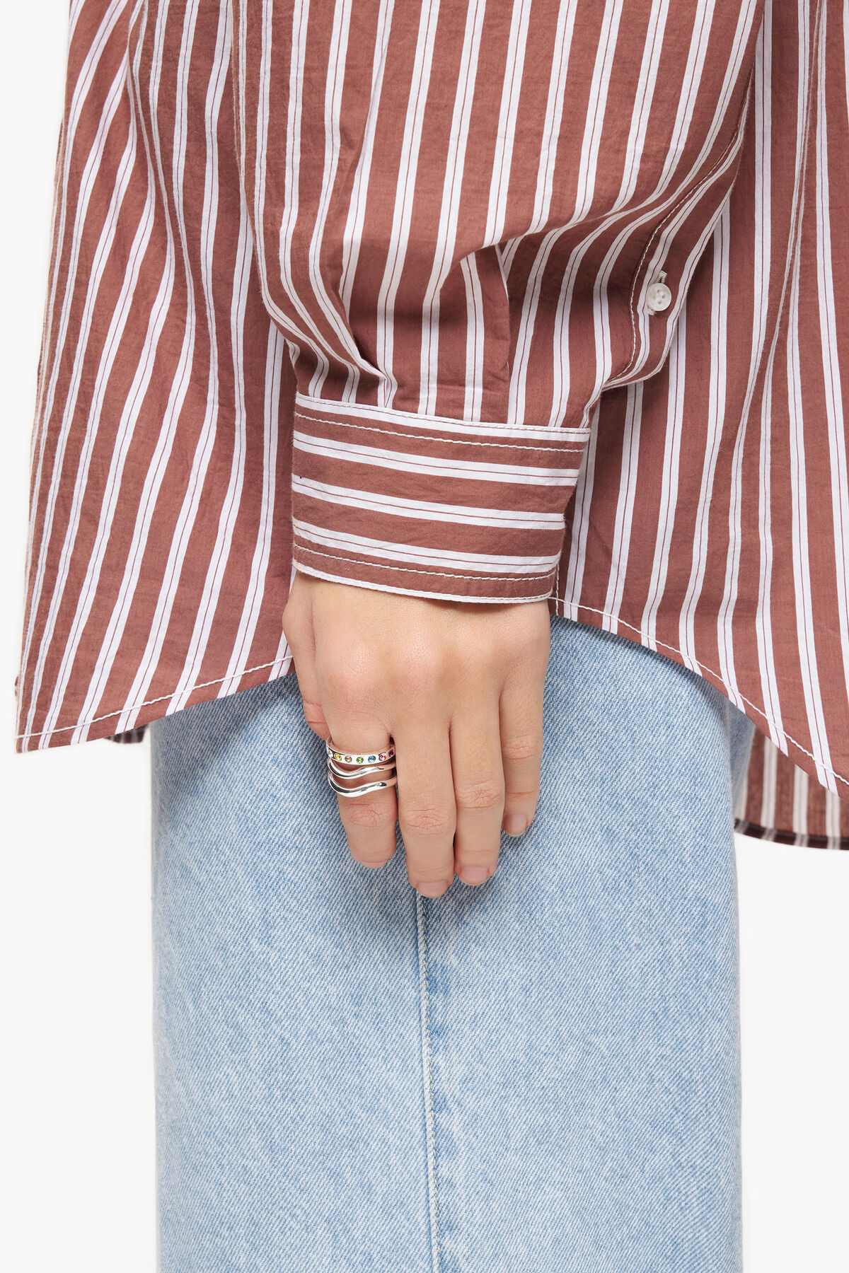 Anillo bandas cristales multicolores