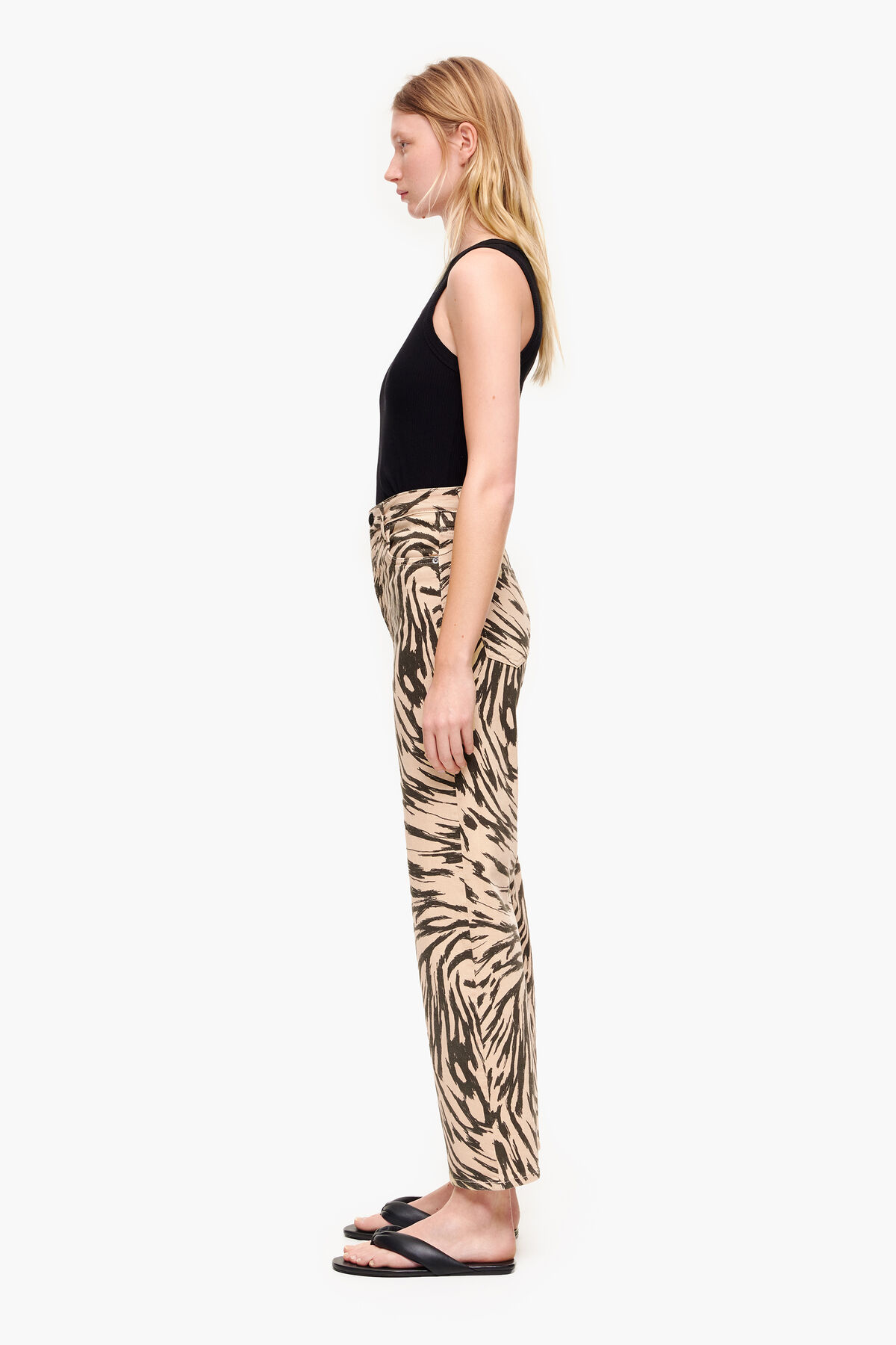 STRAIGHT CROPPED - Vaquero print Butterfly Wing natural