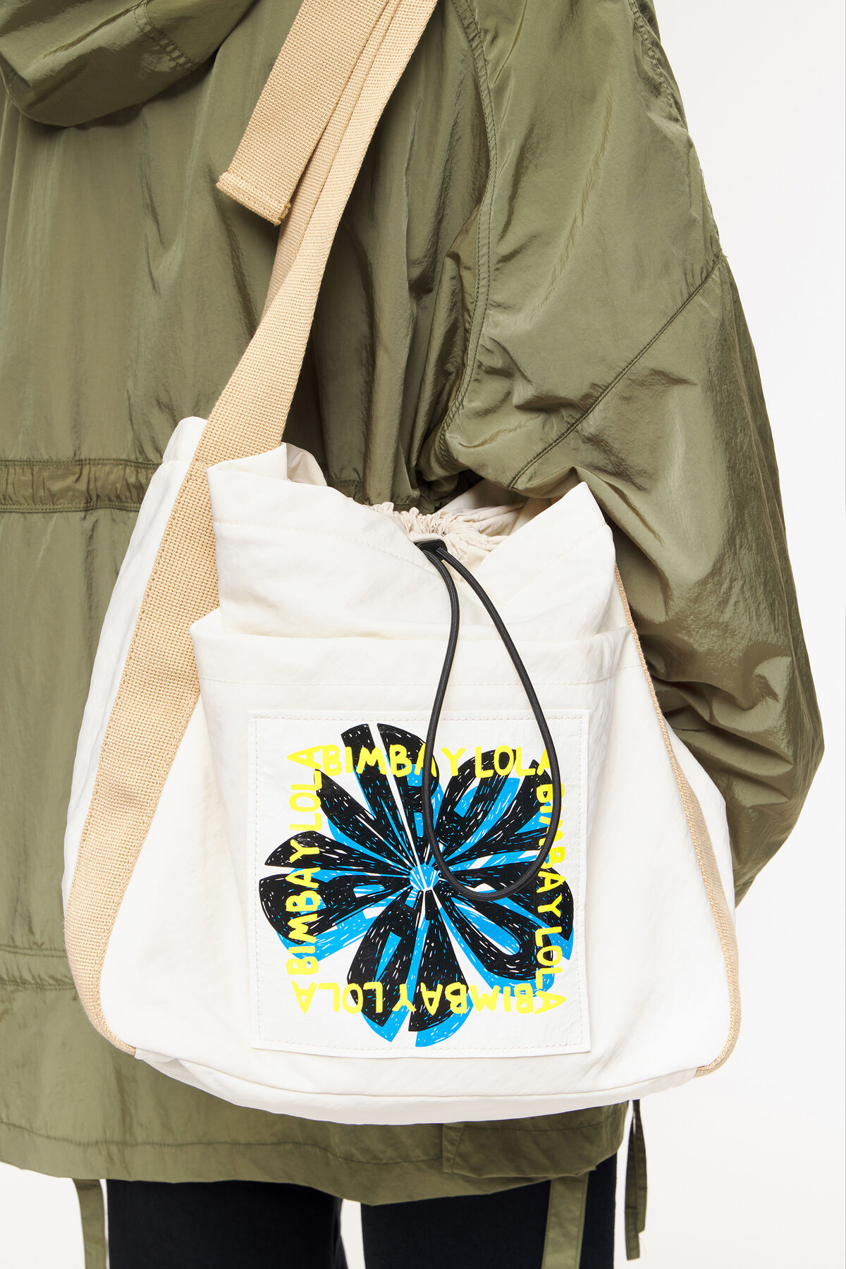 Bolso saca L nylon estampado piedra