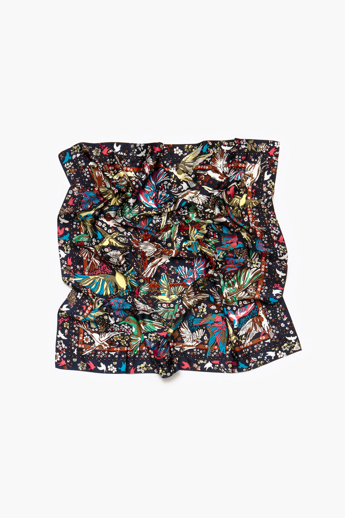 Pañuelo pájaros antracita