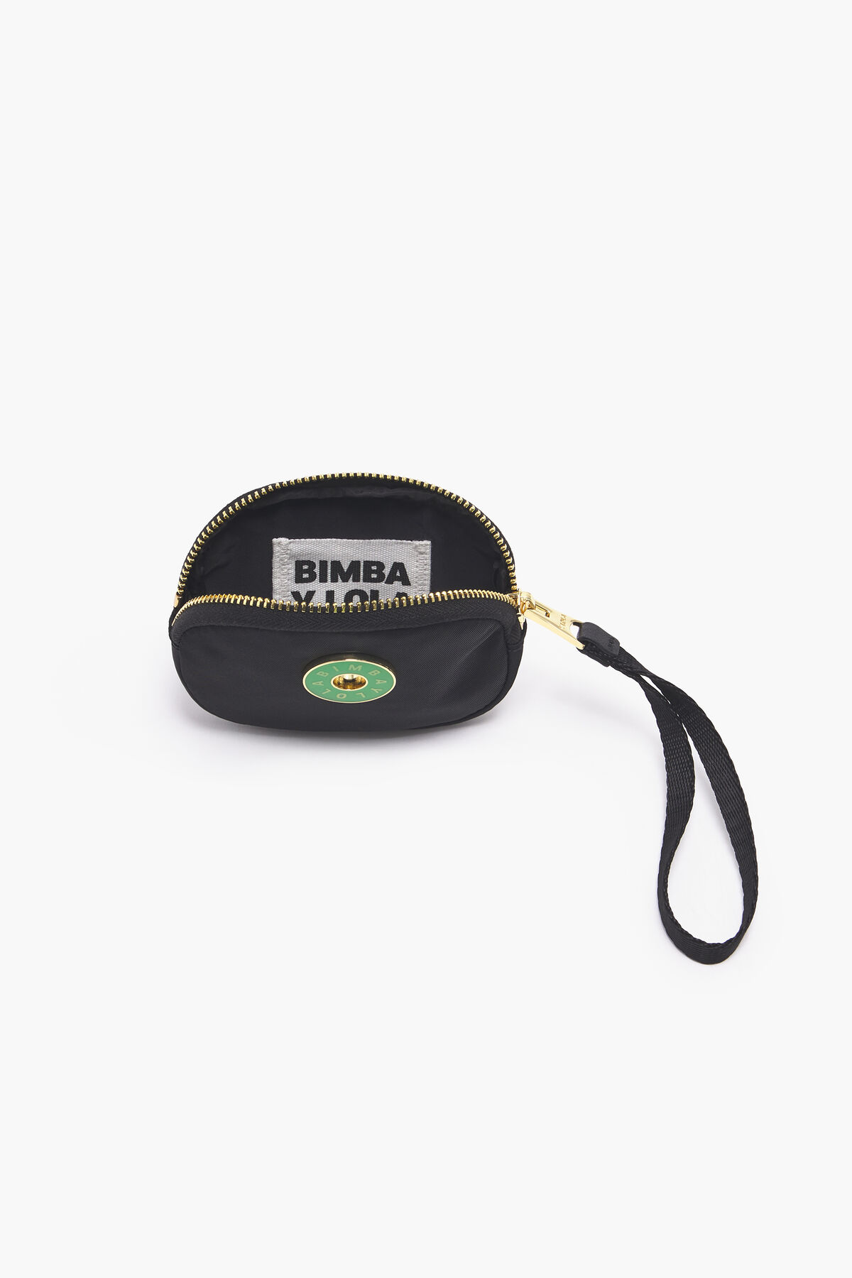 Monedero ovalado nylon negro