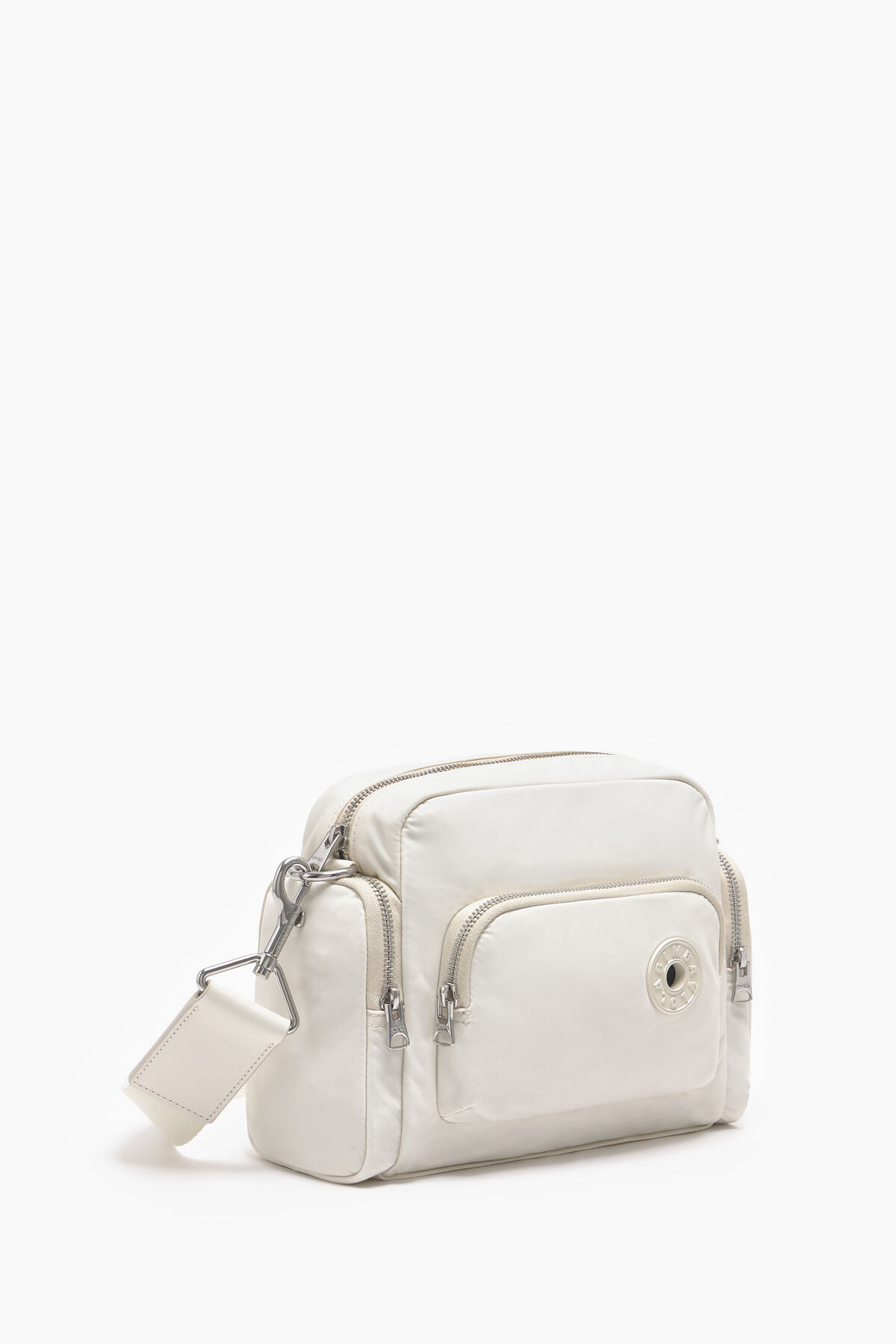 Bolso bandolera M nylon hueso