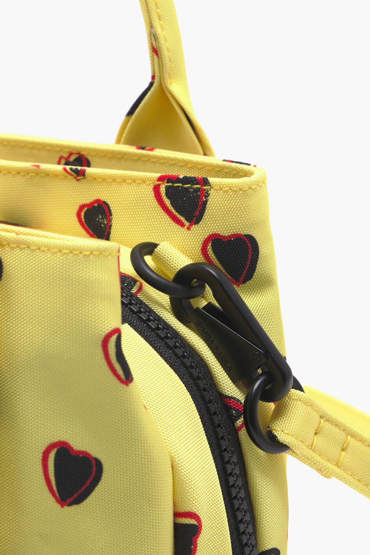 Bolso tote XS nylon print Small Hearts amarillo