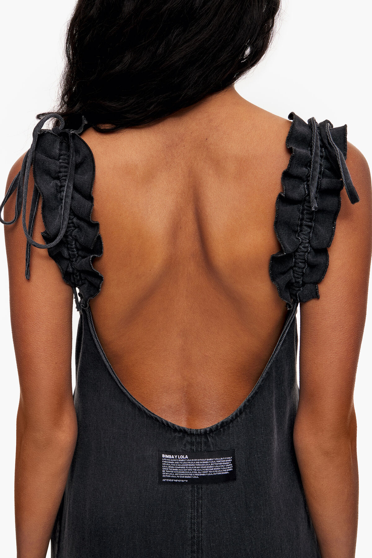 Vestido denim evasé negro