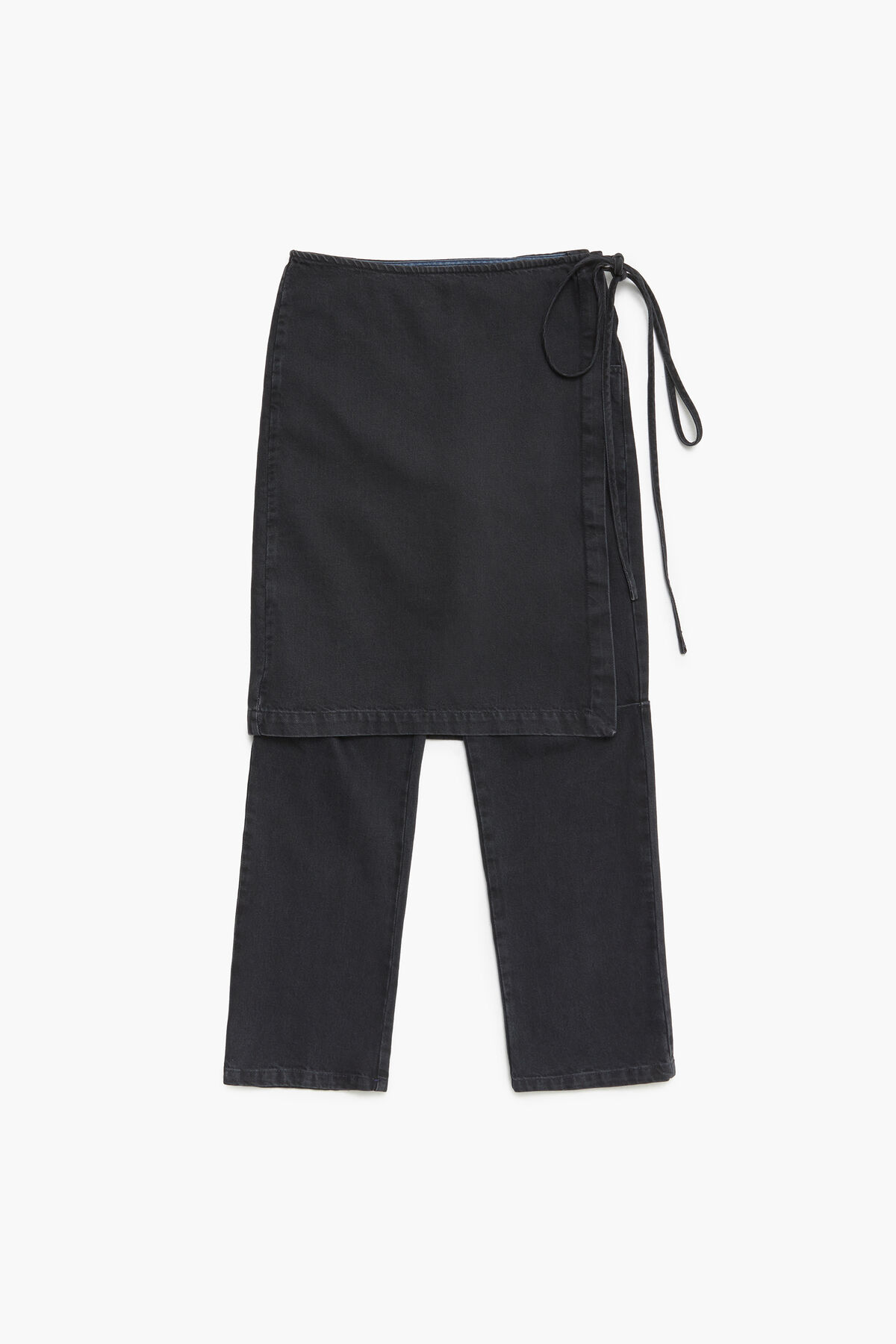 Conjunto denim falda pantalón negro lavado