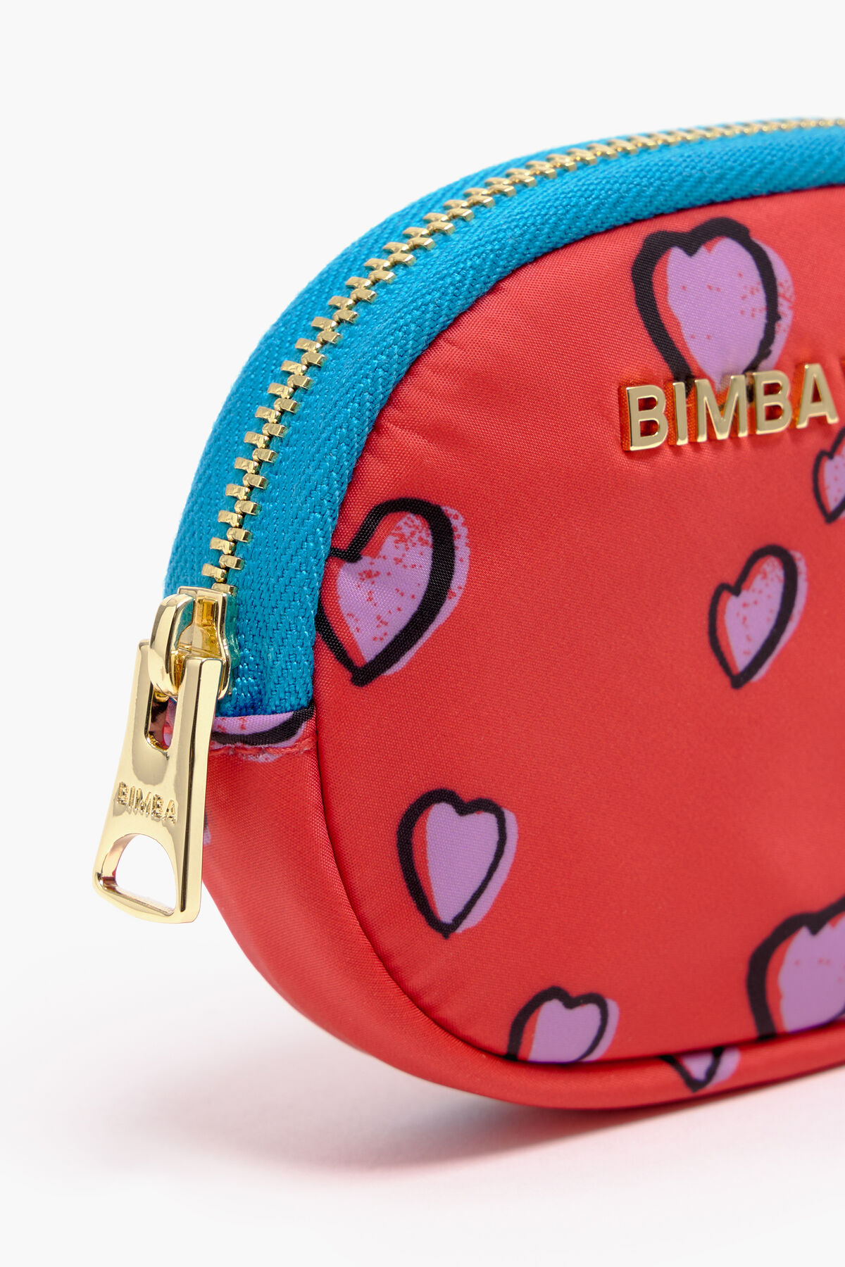 Monedero ovalado print Small Hearts rojo