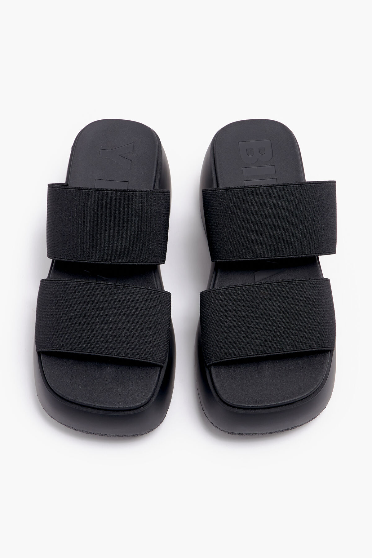 Sandalia plataforma elásticos negra