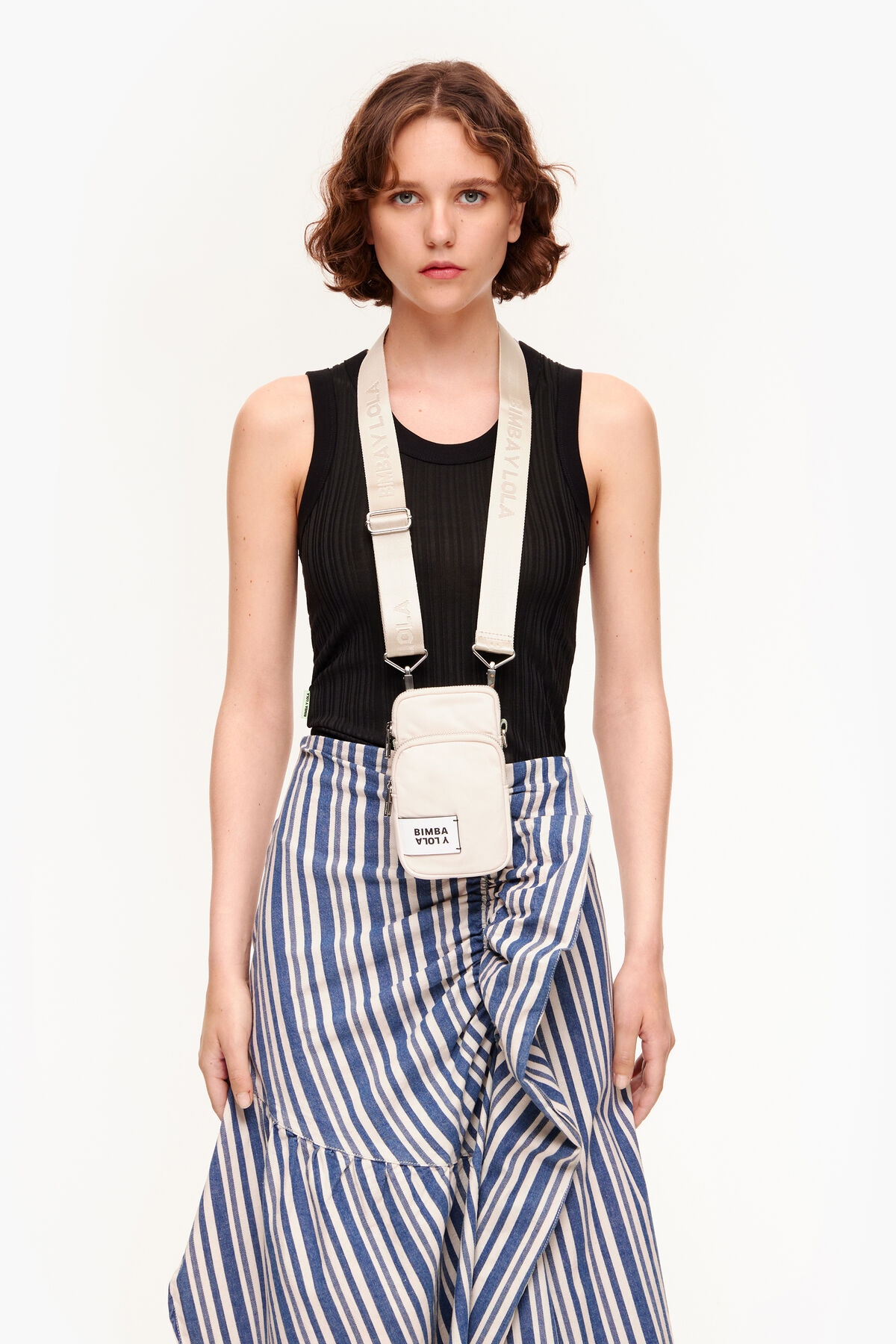 Minibolso nylon marfil