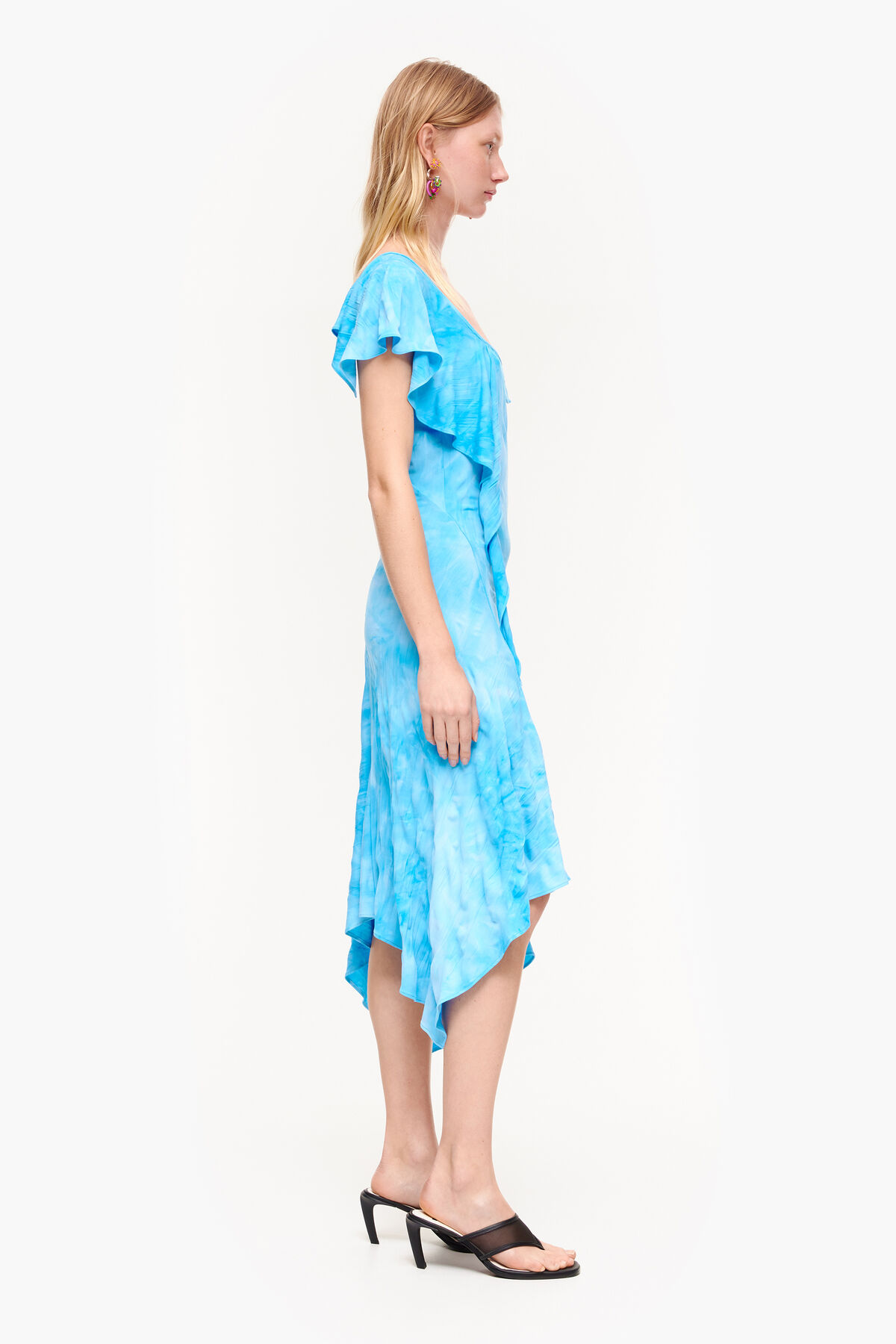 Vestido fluido midi azul