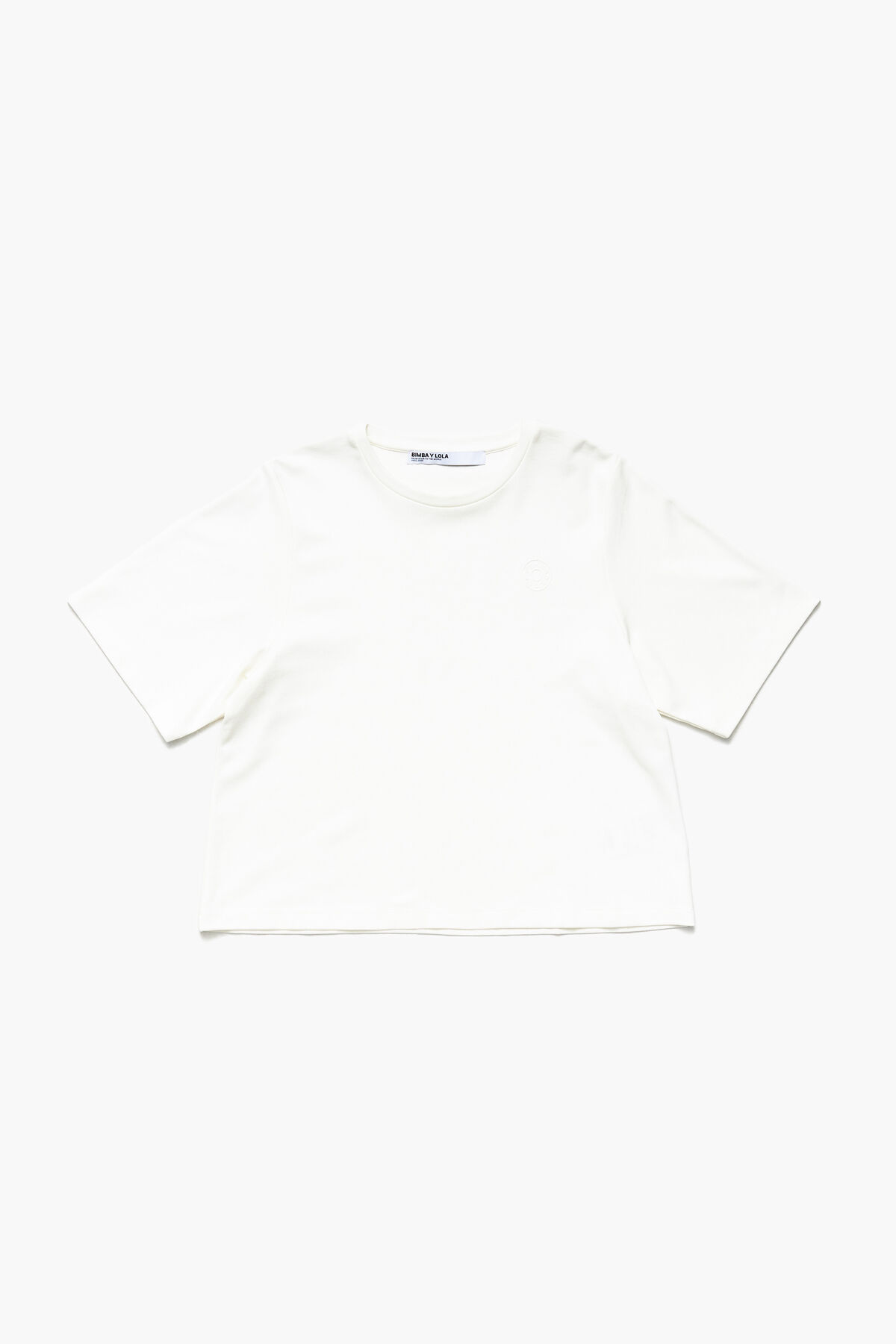 Camiseta corta punto roma marfil