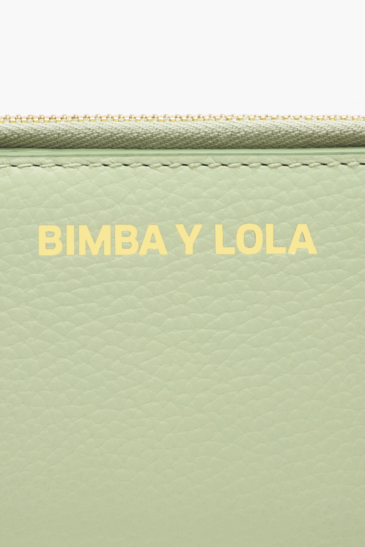 Cartera rectangular piel verde pastel