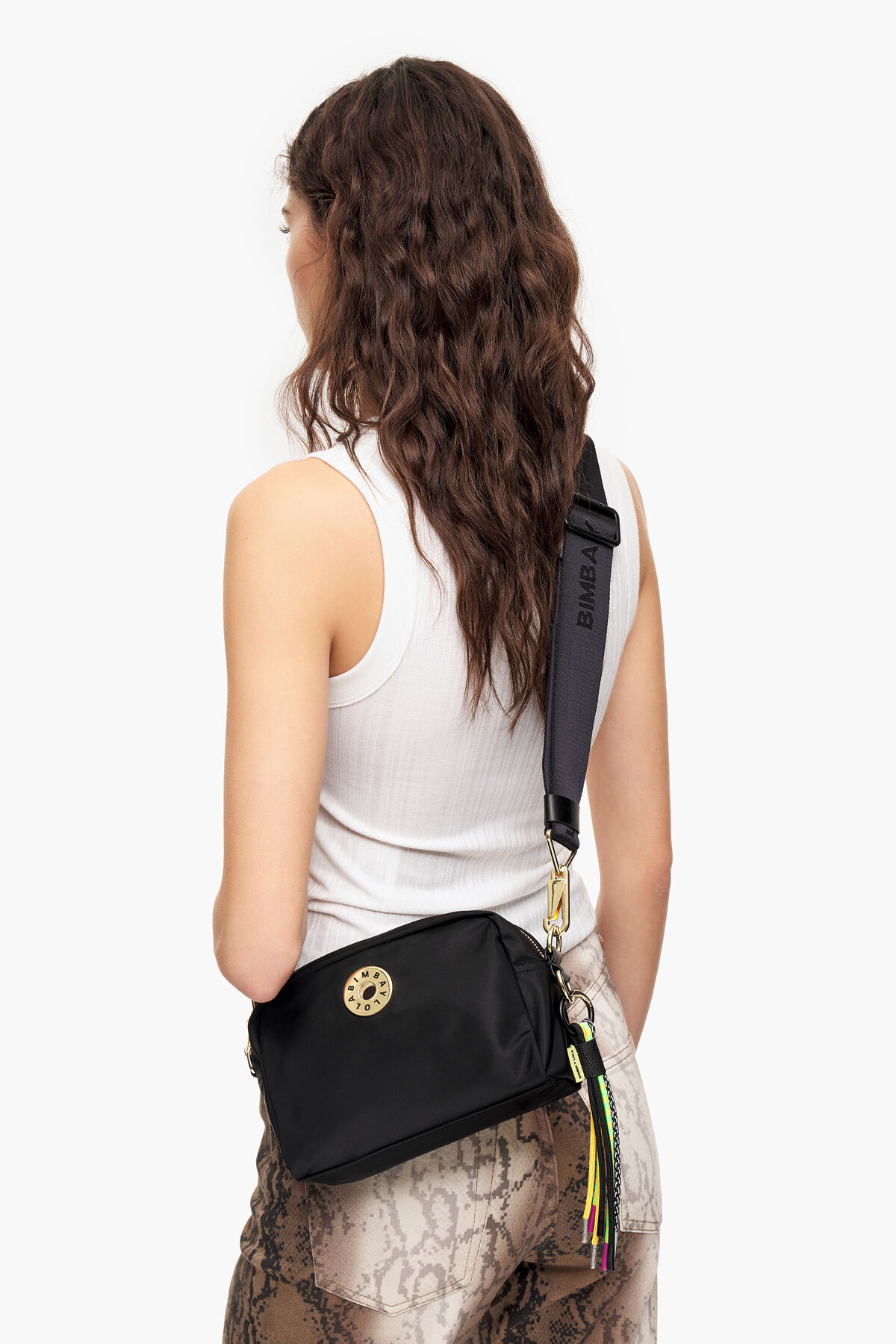 Bolso bandolera S nylon negro