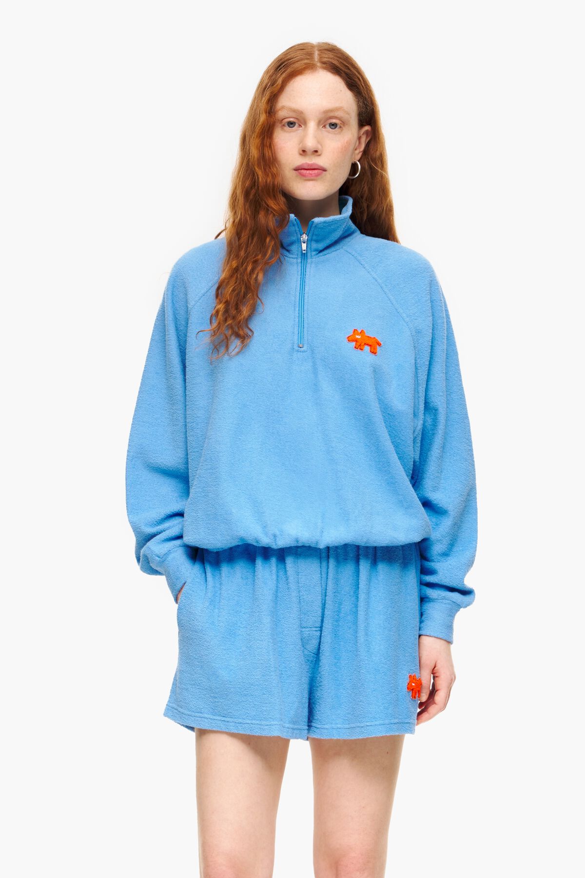 Sudadera toalla azul