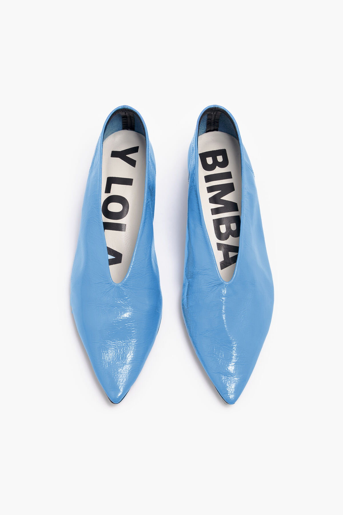 Zapato salón piel azul