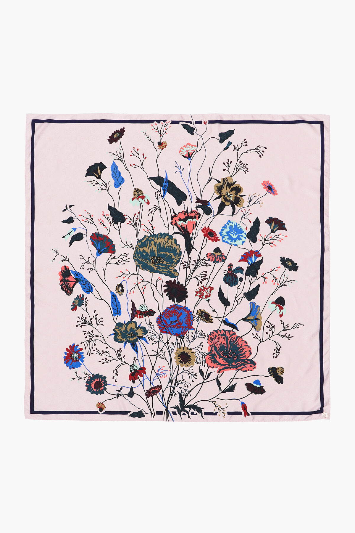 Pañuelo flores gris claro