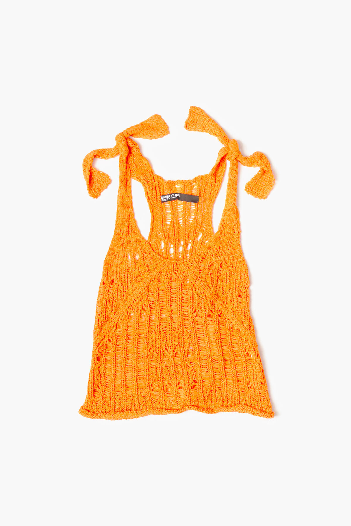 Top crochet naranja