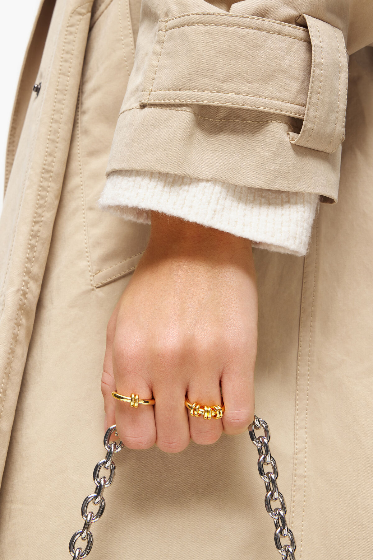 Set anillos espiral dorados