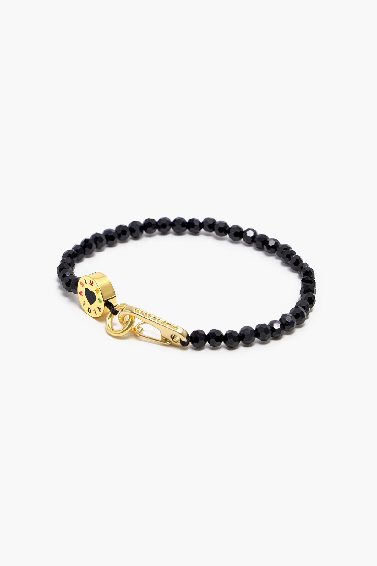 Pulsera fina logo cristales negros