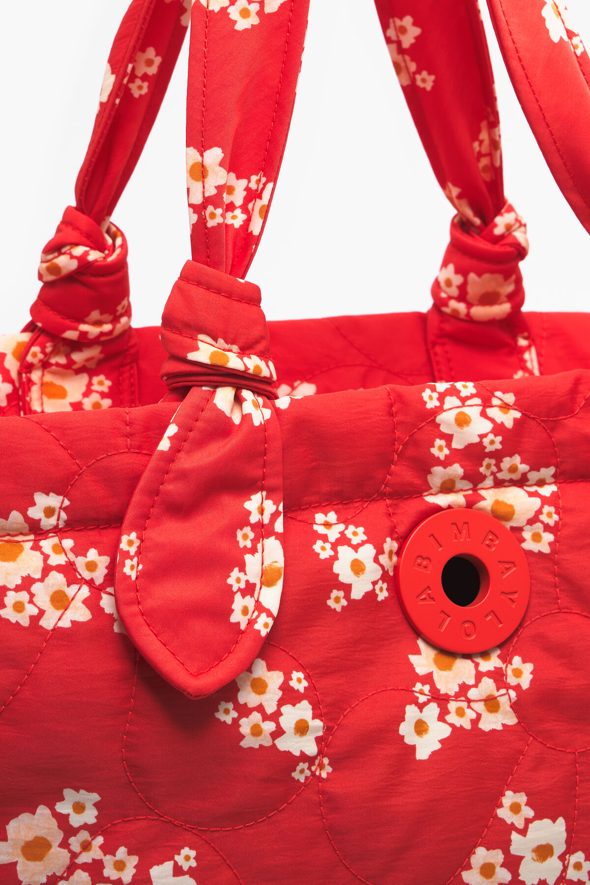 Bolso shopper XL nylon Acrylic Flowers rojo