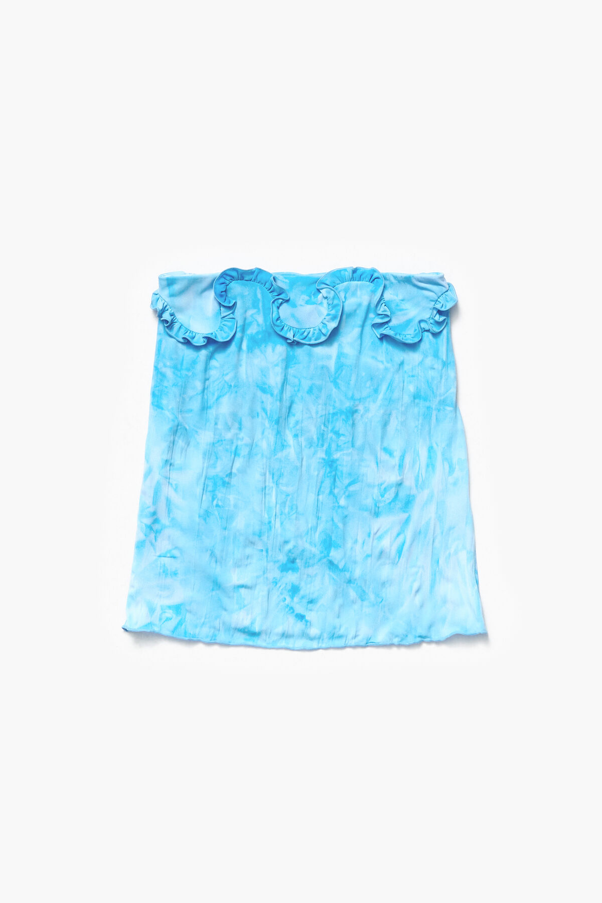 Top ajustado volantes azul