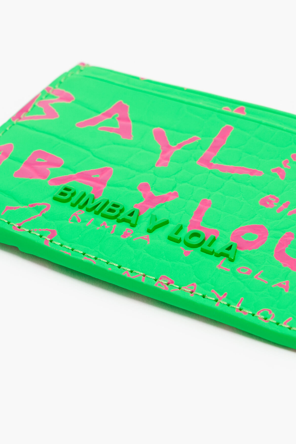 Tarjetero cocodrilo print verde