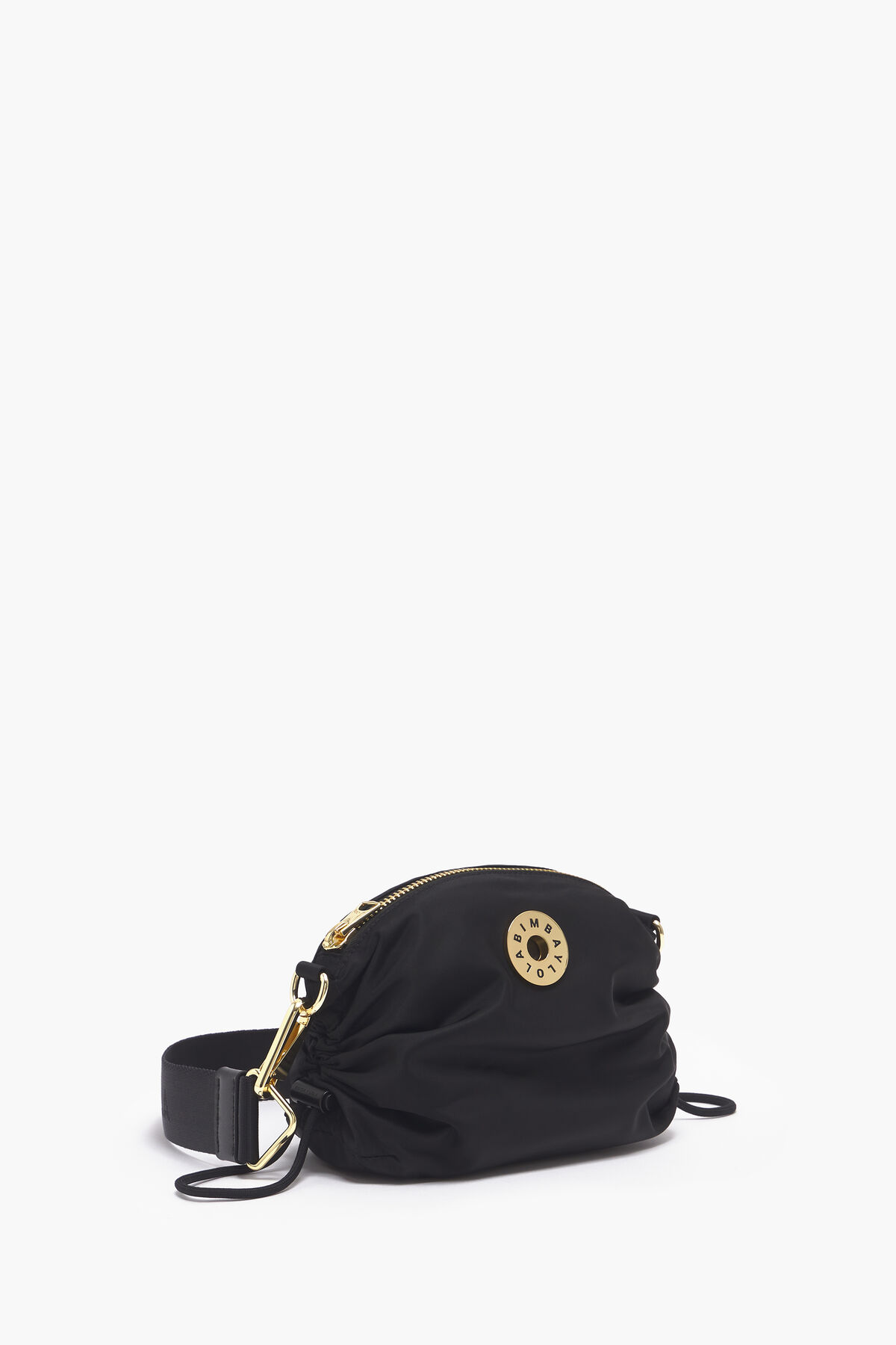 Bolso bandolera S nylon frunces negro