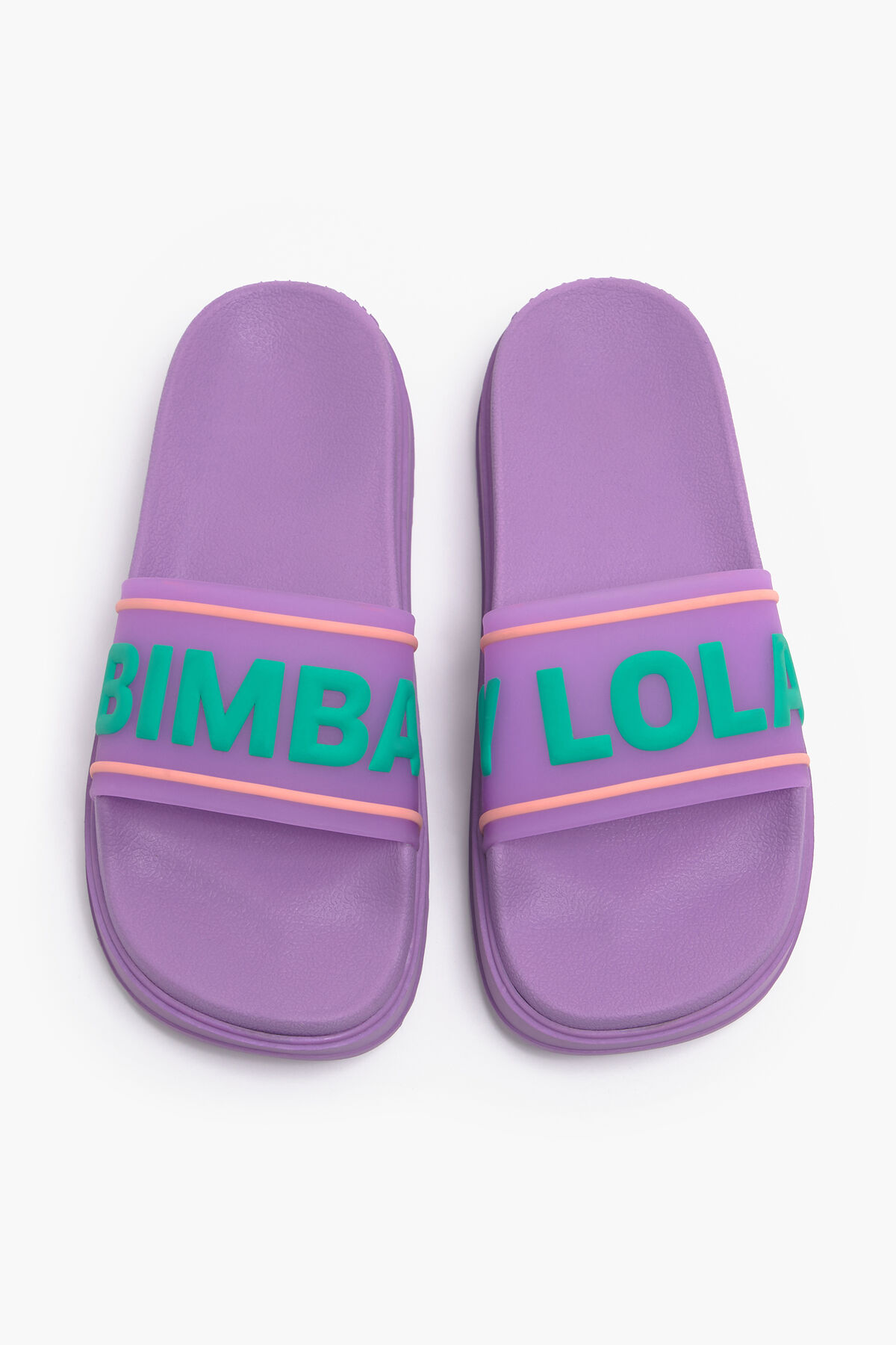 Chancla plataforma logo lila