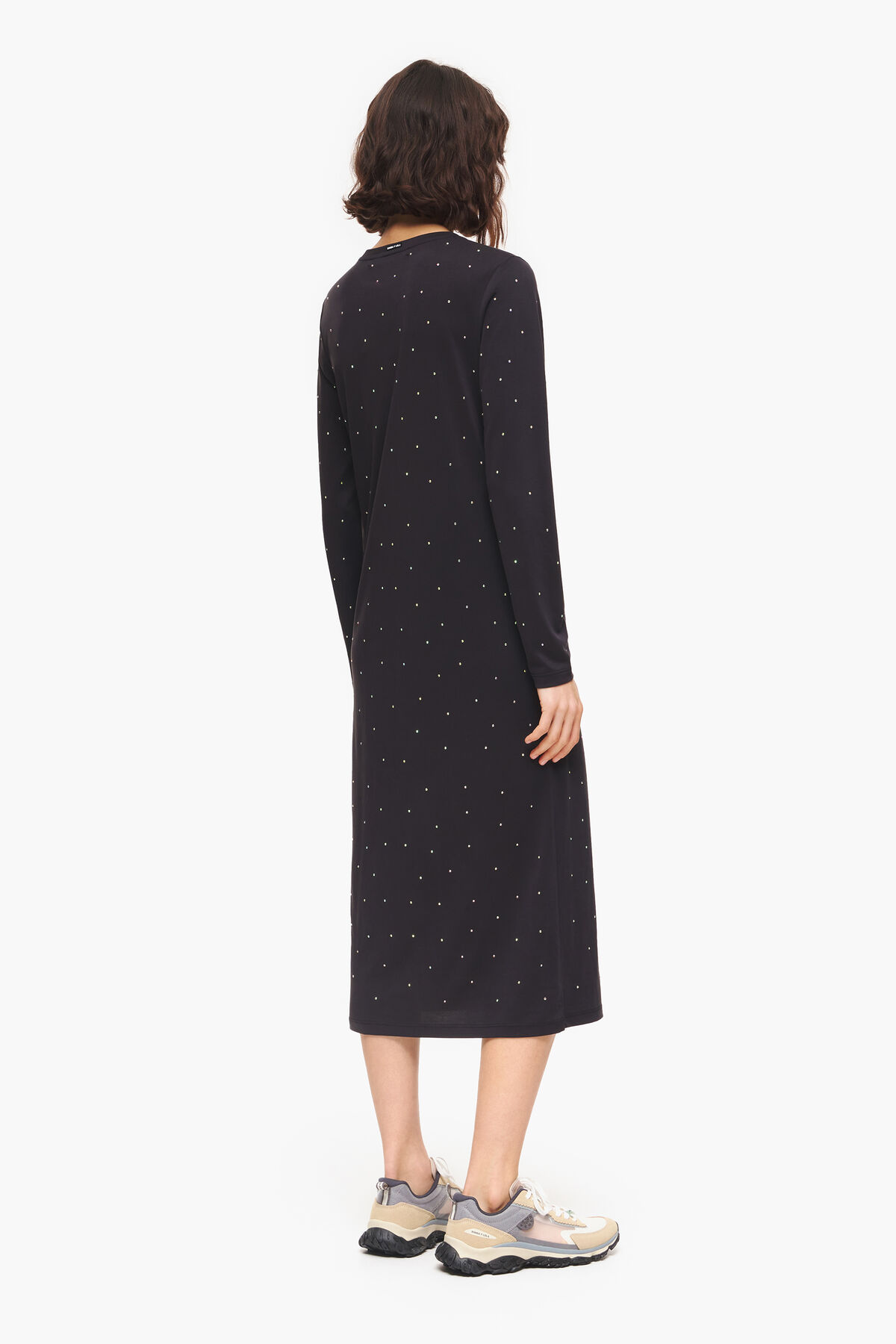 Vestido fluido brillos antracita